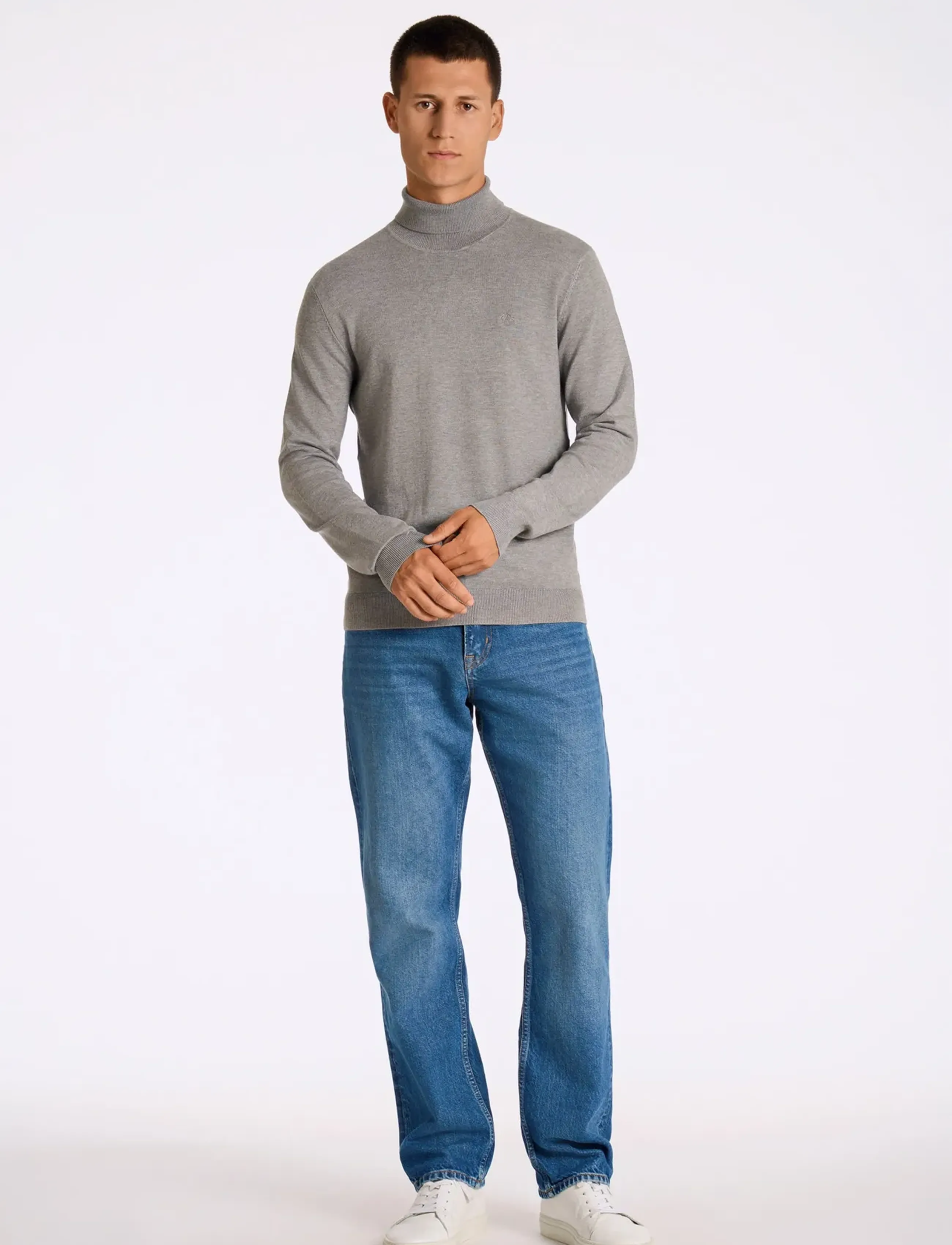 Lindbergh - Mélange roll neck knit - polokrage - grey stone mix - 0