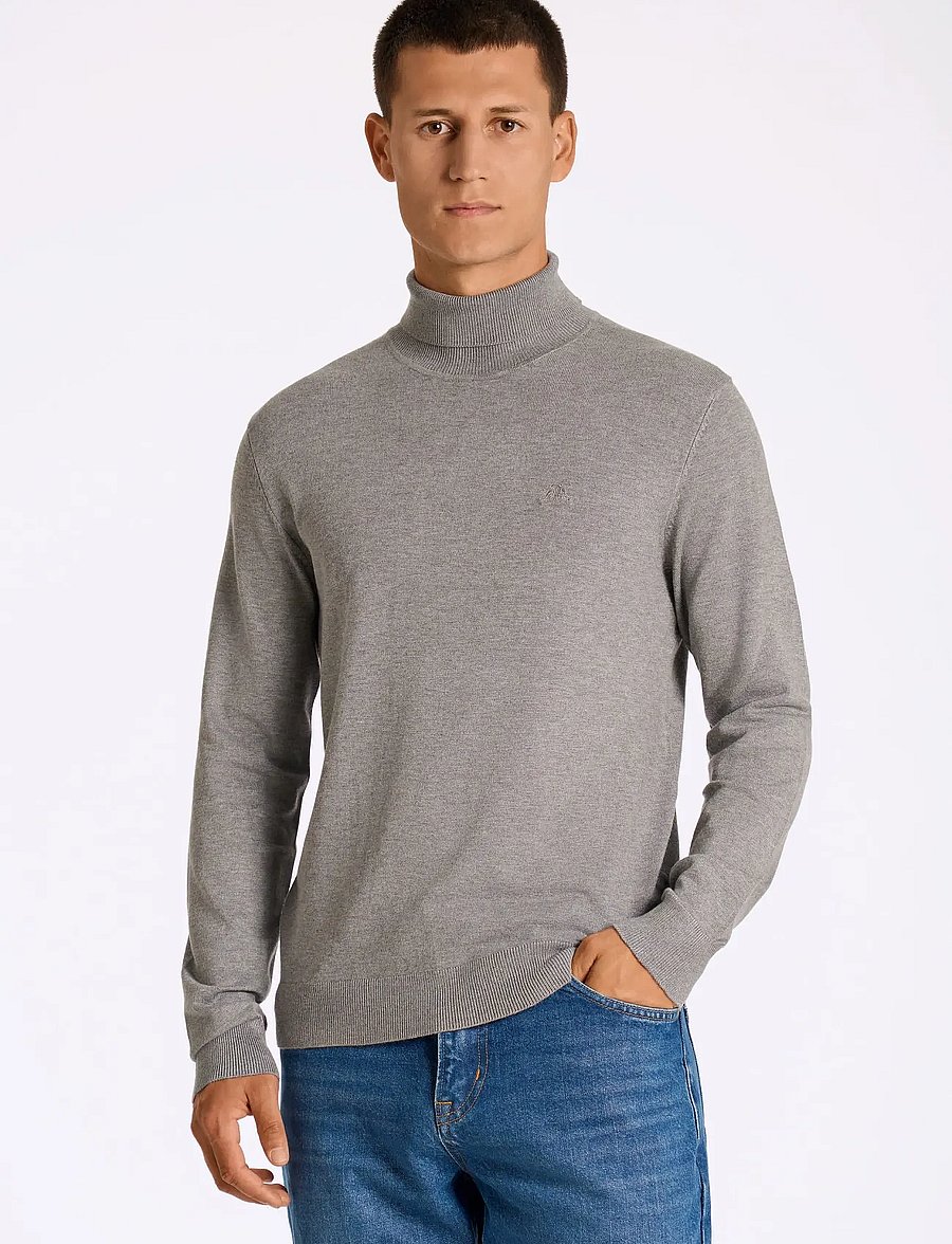 Lindbergh - Mélange roll neck knit - polokrage - grey stone mix - 5