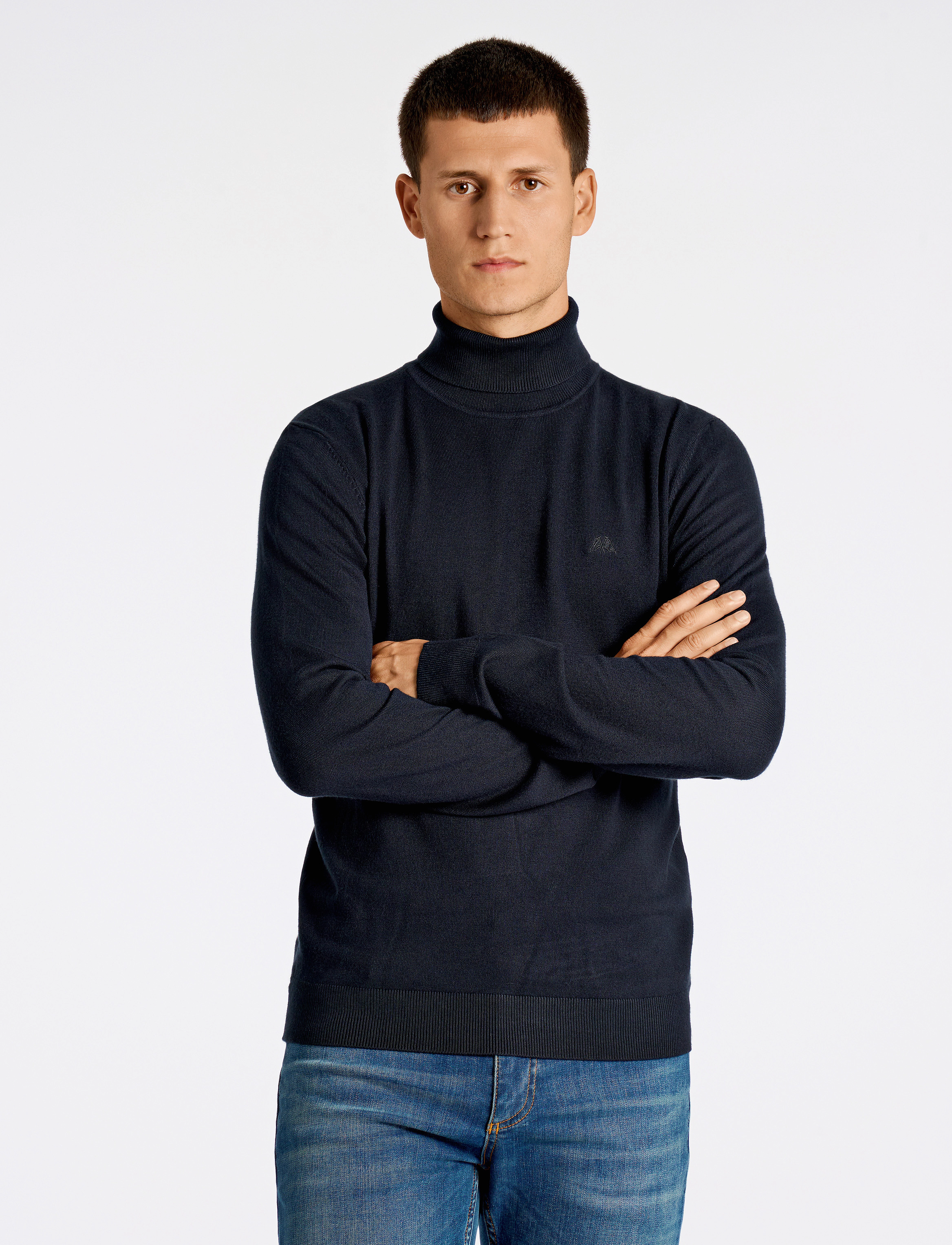 Lindbergh Ecovero L/S Roll Neck Knit, S, Knitwear, Schwarz - Turtlenecks, Männerswear
