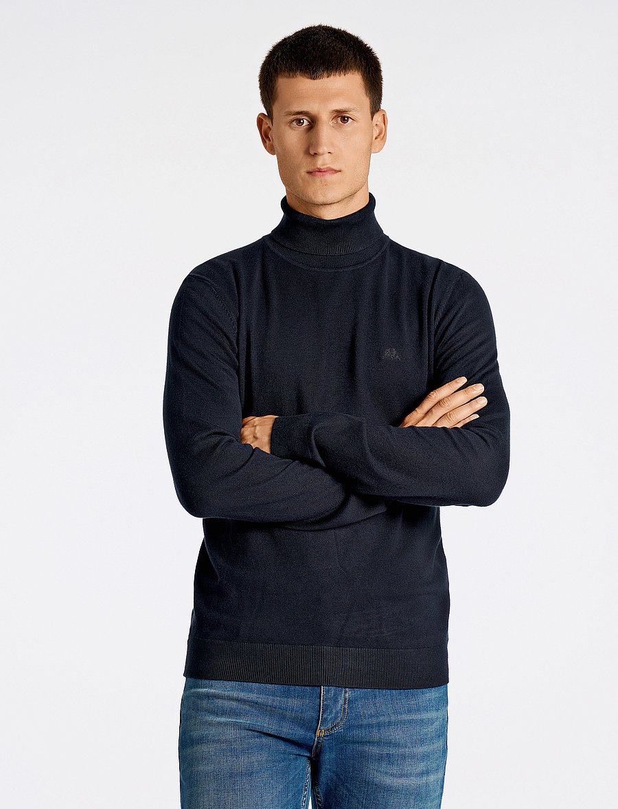 Lindbergh - Mélange roll neck knit - džemperi ar augstu apkakli - navy - 0