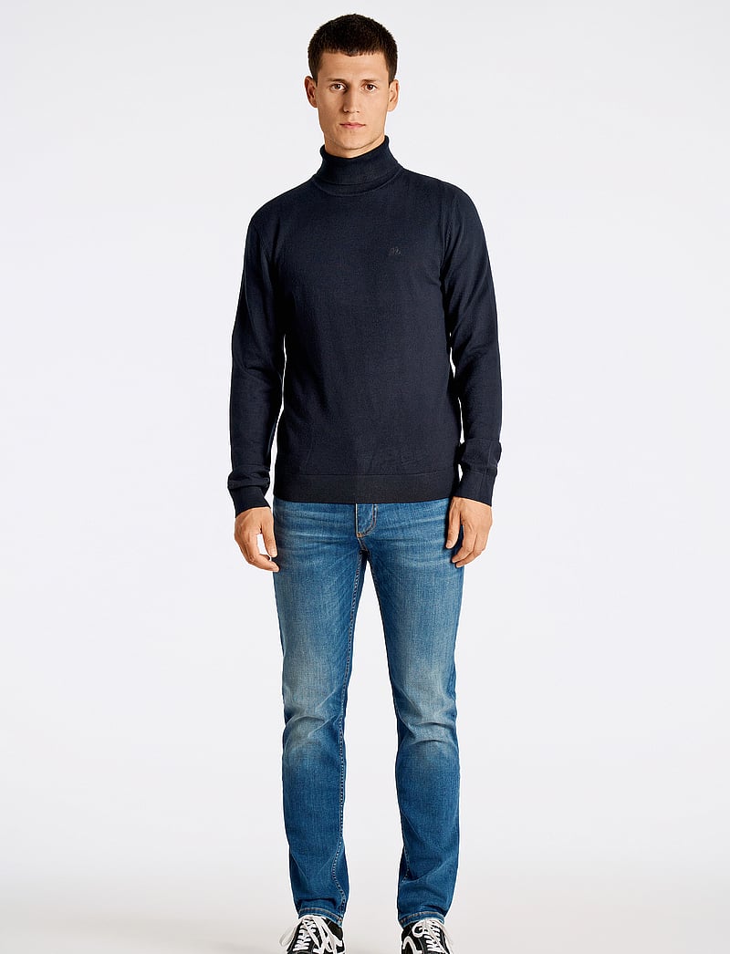 Lindbergh - Ecovero L/S roll neck knit - rollkragen - navy - 4