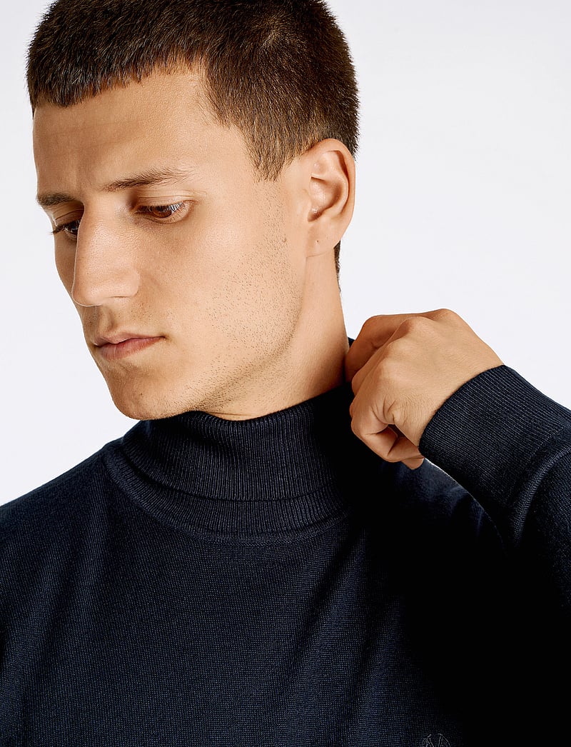 Lindbergh - Ecovero L/S roll neck knit - rollkragen - navy - 5