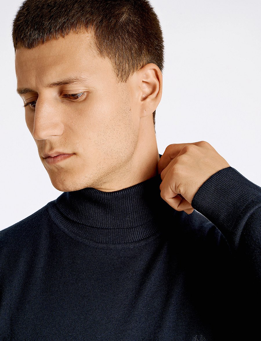 Lindbergh - Mélange roll neck knit - džemperi ar augstu apkakli - navy - 5