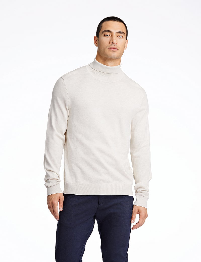 Lindbergh - Ecovero L/S roll neck knit - polokrage - off white mel - 0