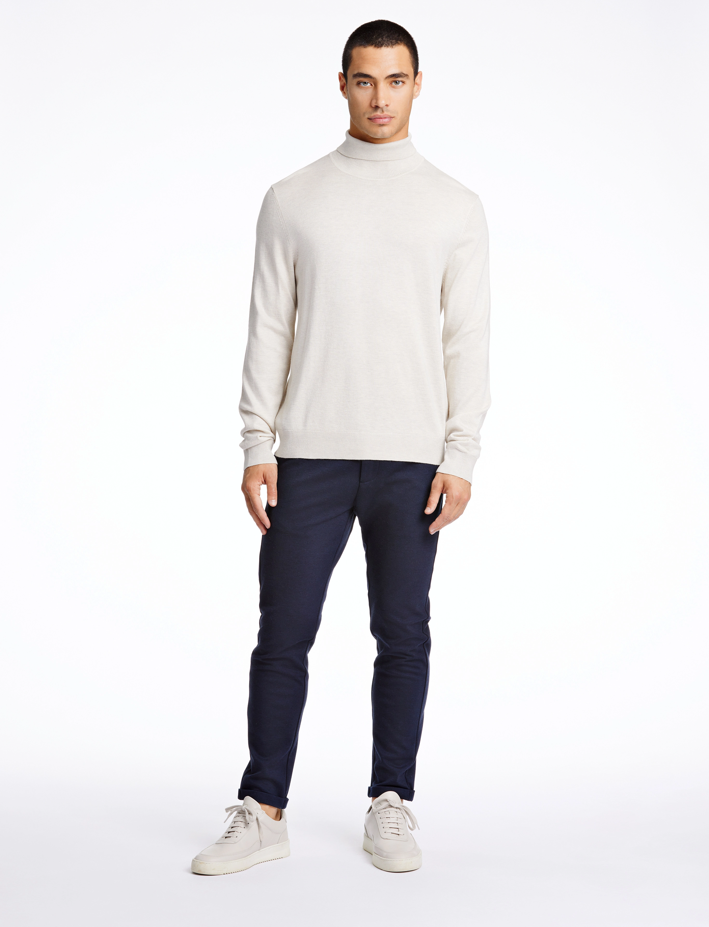 Lindbergh - Mélange roll neck knit - polokrage - off white mel - 4
