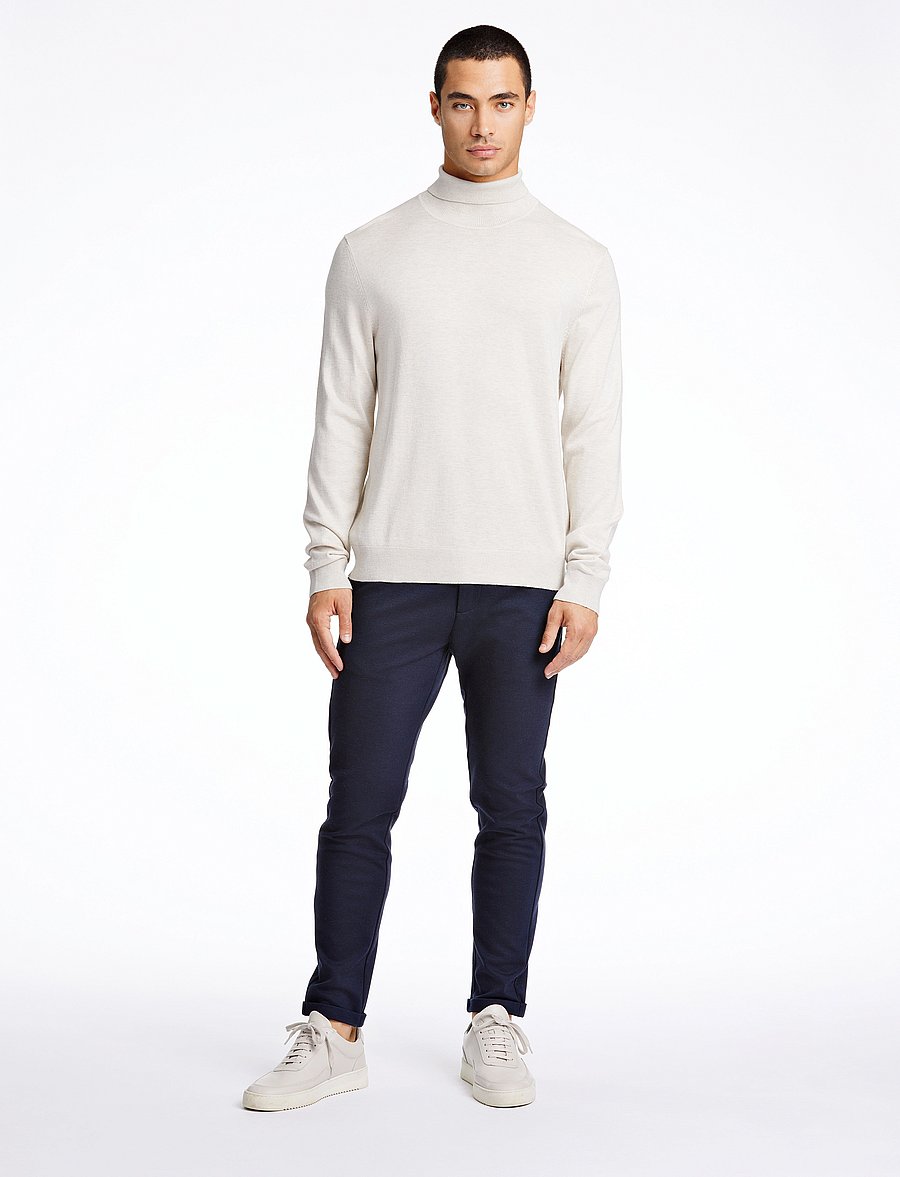 Lindbergh - Mélange roll neck knit - polokrage - off white mel - 4