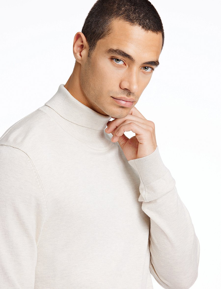 Lindbergh - Mélange roll neck knit - polokrage - off white mel - 5