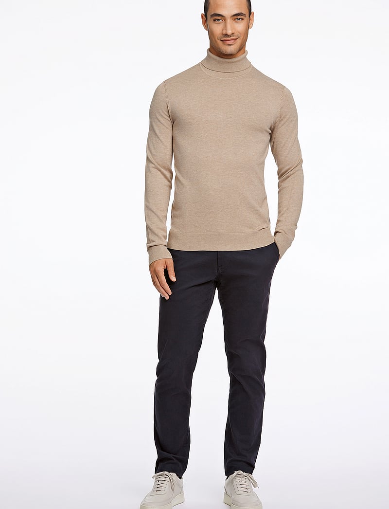 Lindbergh - Mélange roll neck knit - turtlenecks - sand mel - 4