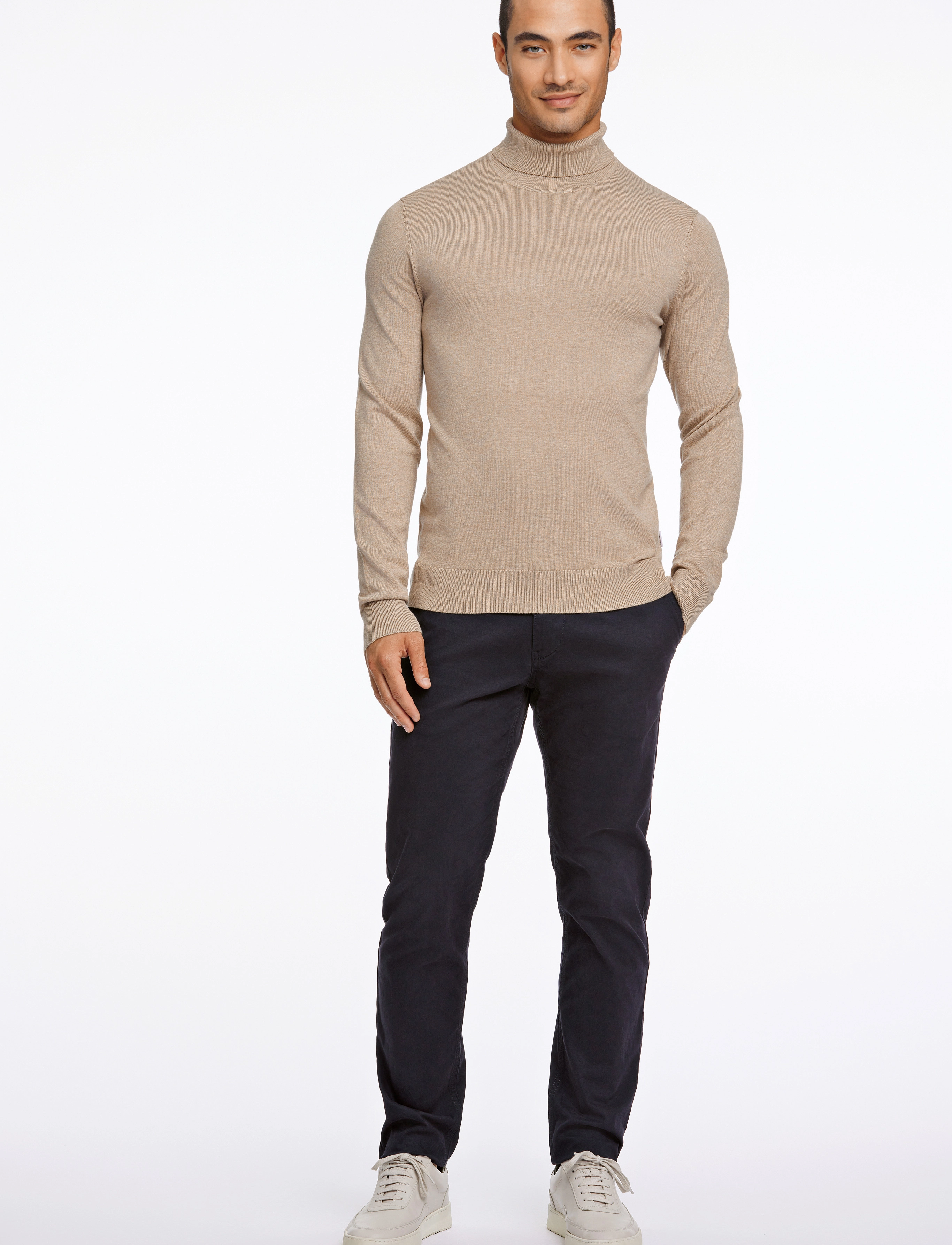 Lindbergh - Mélange roll neck knit - polokrage - sand mel - 4