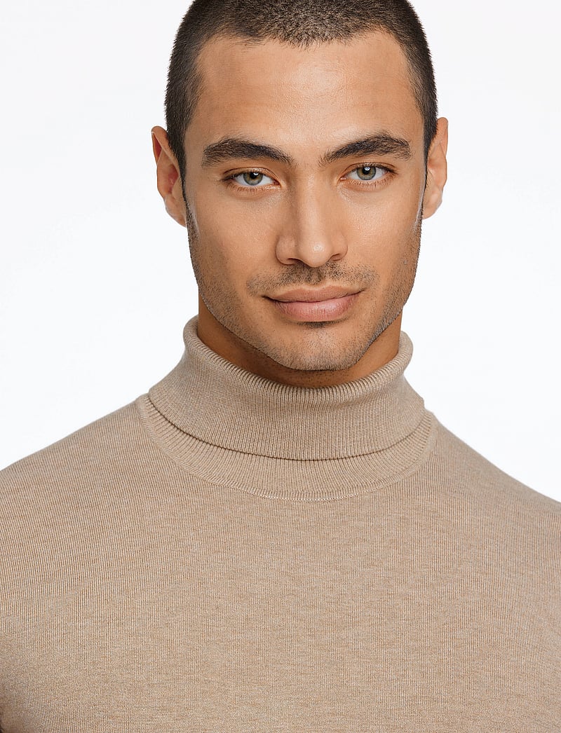 Lindbergh - Mélange roll neck knit - turtlenecks - sand mel - 5