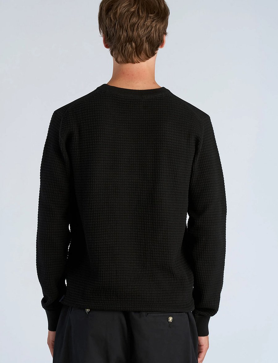 Lindbergh - Structure o-neck knit L/S - rund hals - black - 4