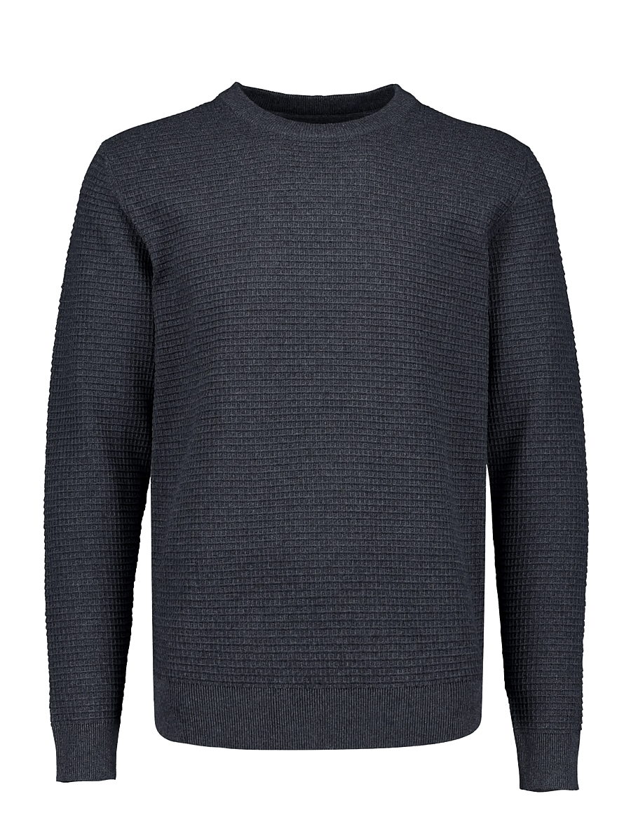 Lindbergh - Structure o-neck knit L/S - rund hals - charcoal - 1