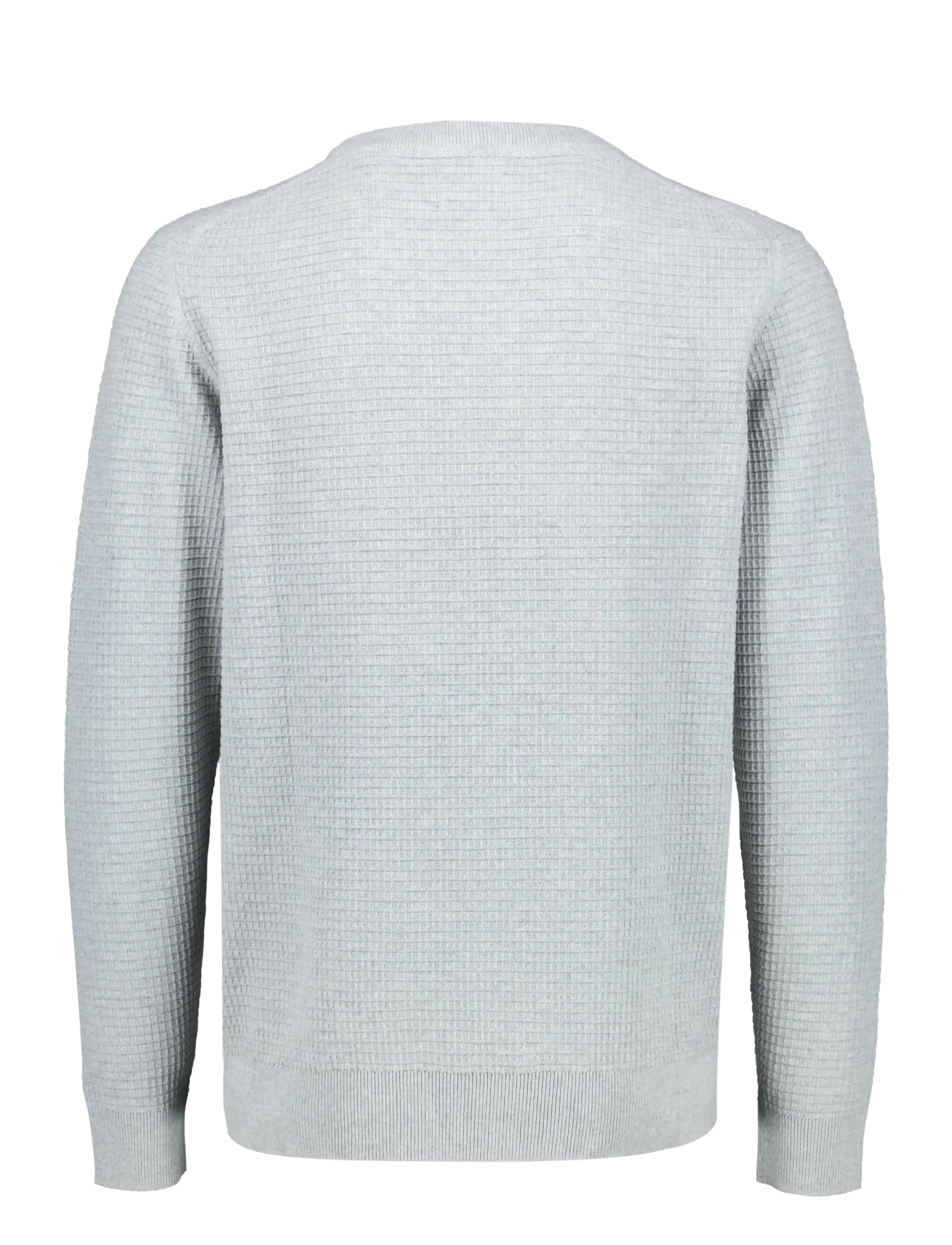 Lindbergh - Structure o-neck knit L/S - rund hals - grey mel - 2