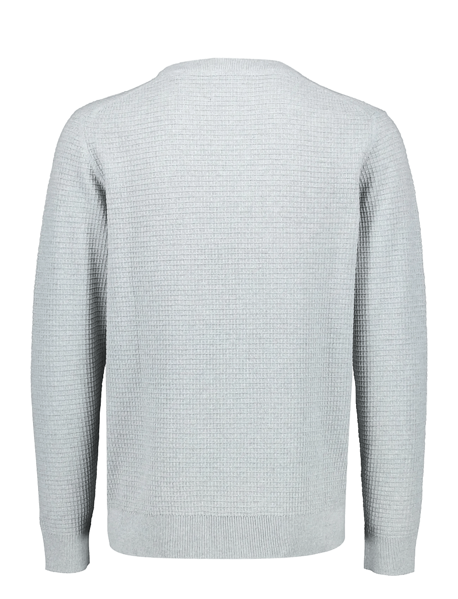 Lindbergh - Structure o-neck knit L/S - rund hals - grey mel - 2