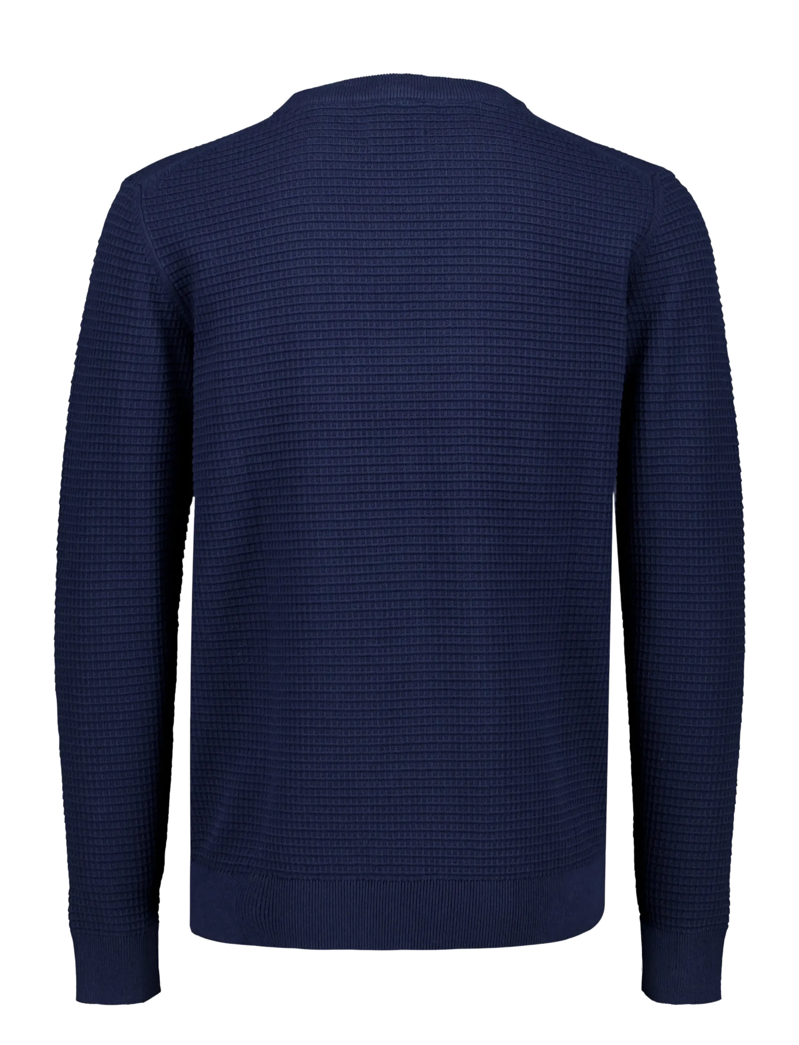 Lindbergh - Structure o-neck knit L/S - rund hals - navy - 2