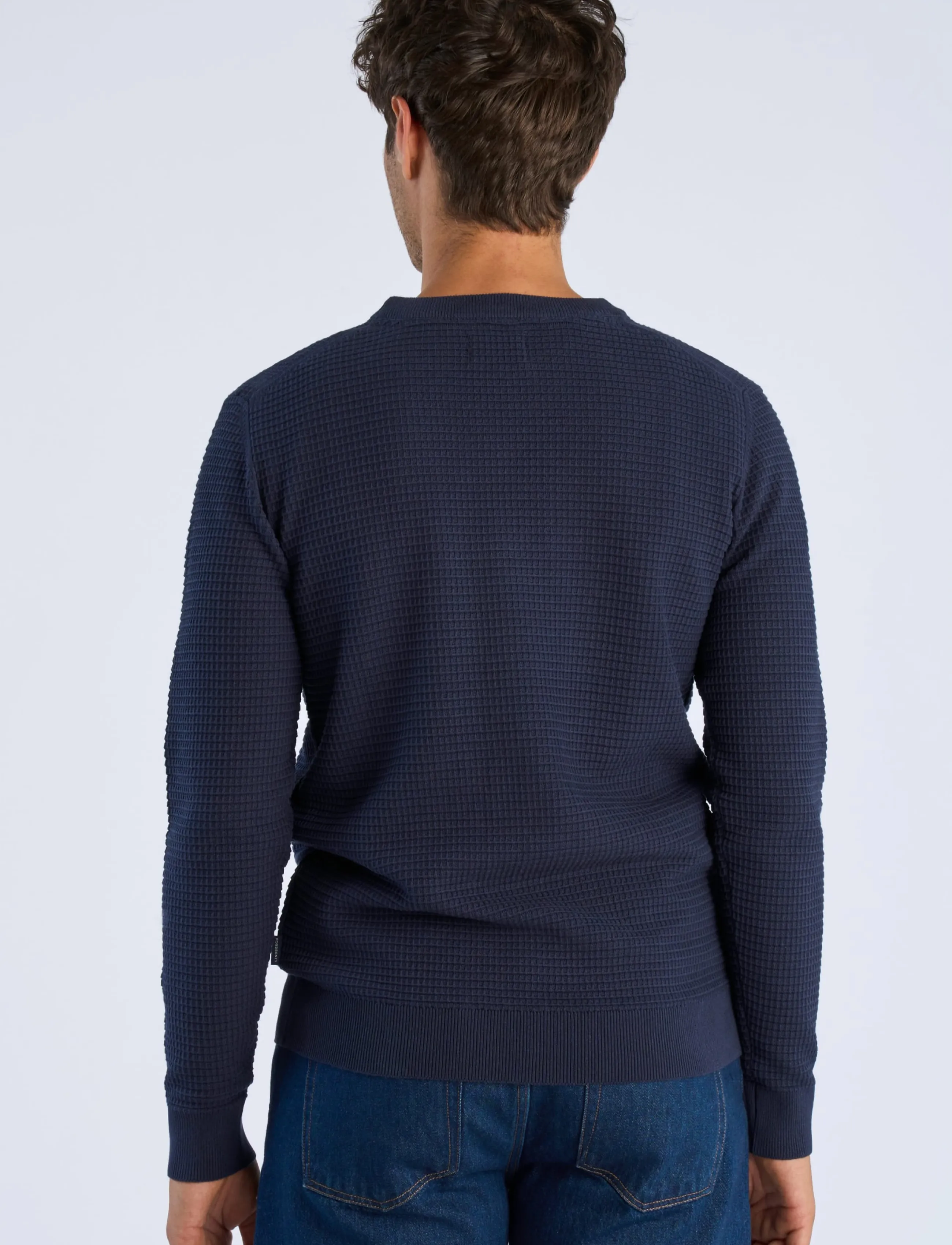 Lindbergh - Structure o-neck knit L/S - rund hals - navy - 4