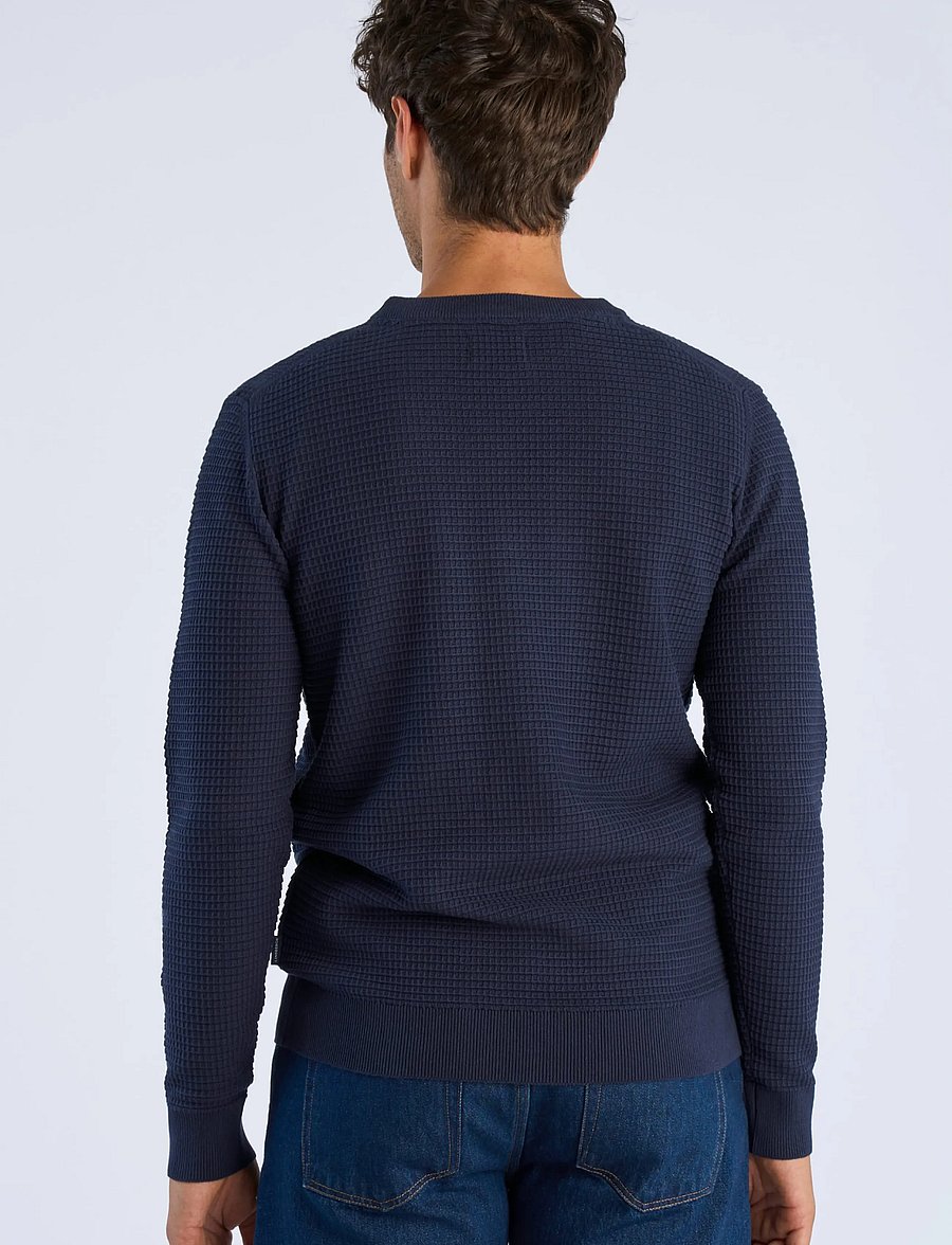 Lindbergh - Structure o-neck knit L/S - rund hals - navy - 4
