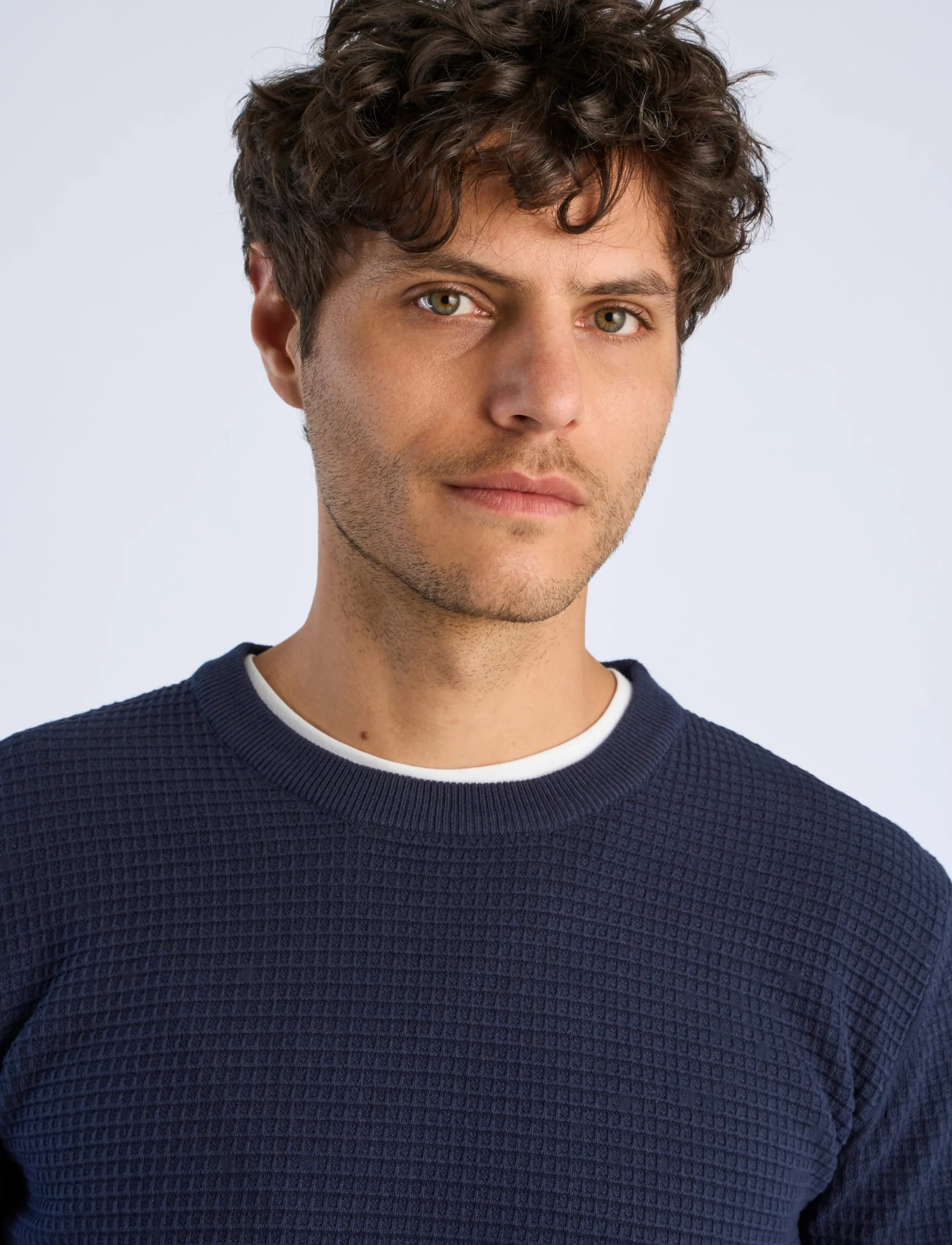 Lindbergh - Structure o-neck knit L/S - rund hals - navy - 5
