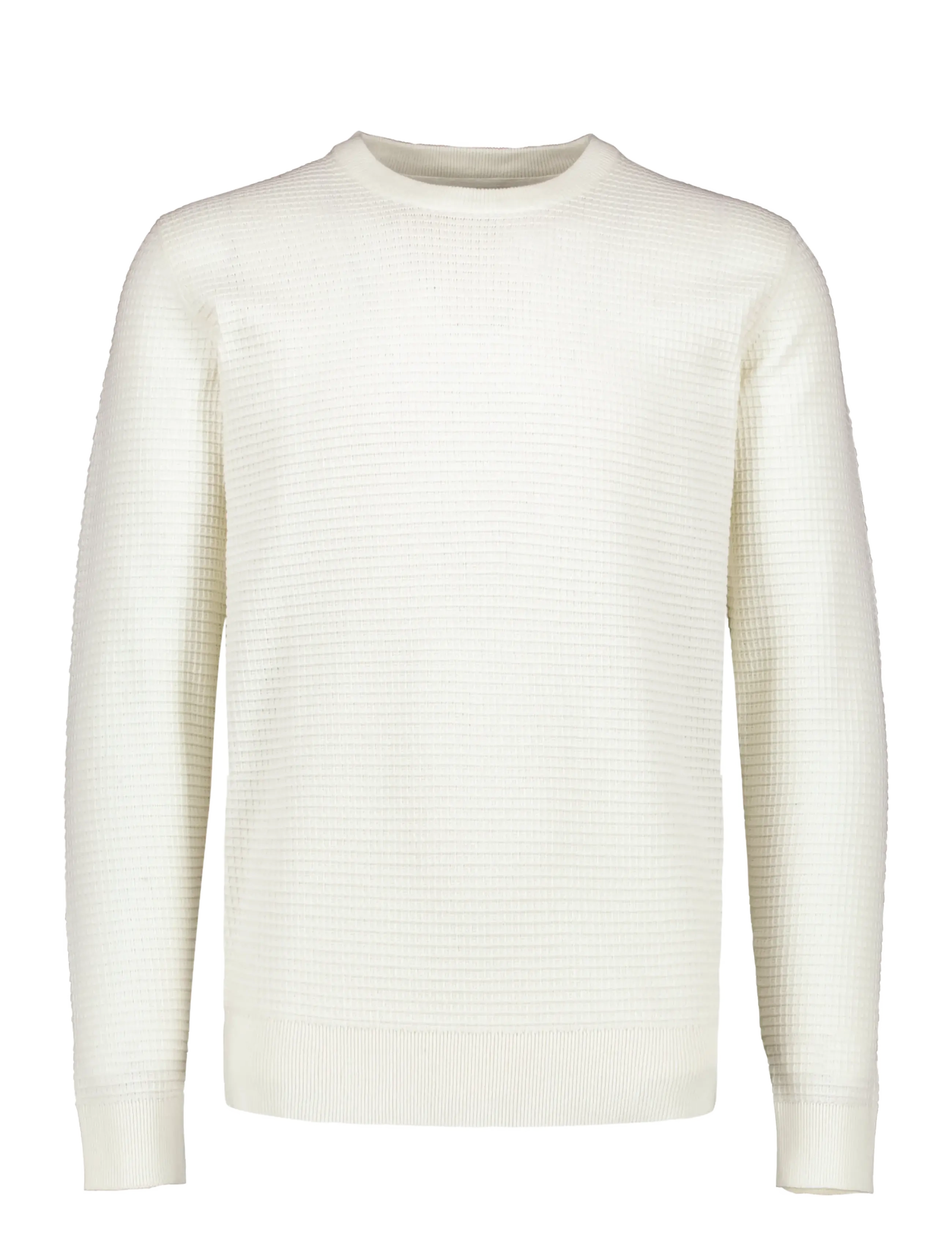 Lindbergh Structure o-neck knit L/S - Kleidung - OFF WHITE / cream