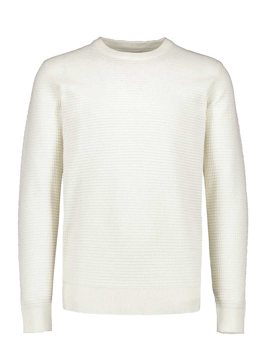 Lindbergh - Structure o-neck knit L/S - rund hals - off white - 1