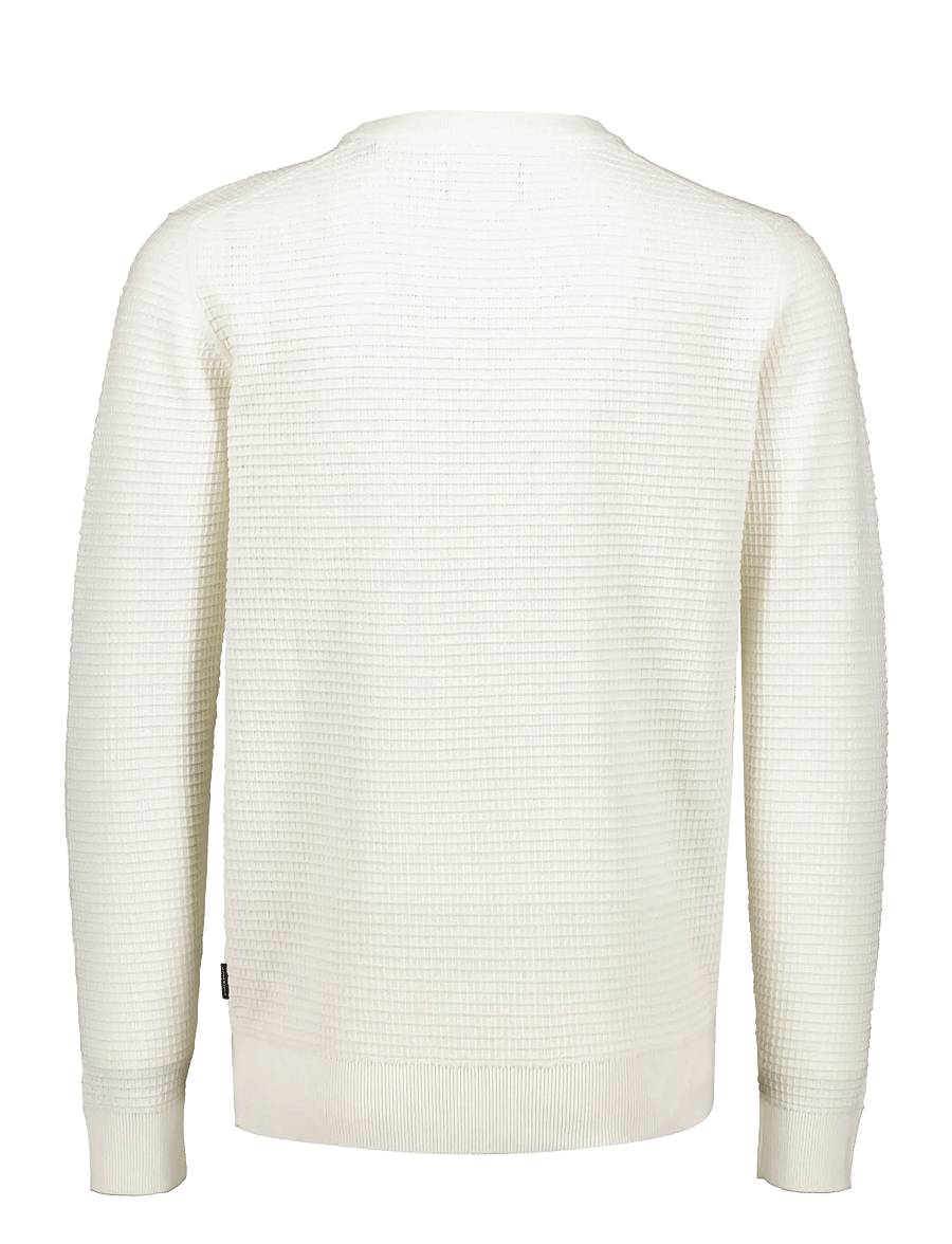 Lindbergh - Structure o-neck knit L/S - rund hals - off white - 2