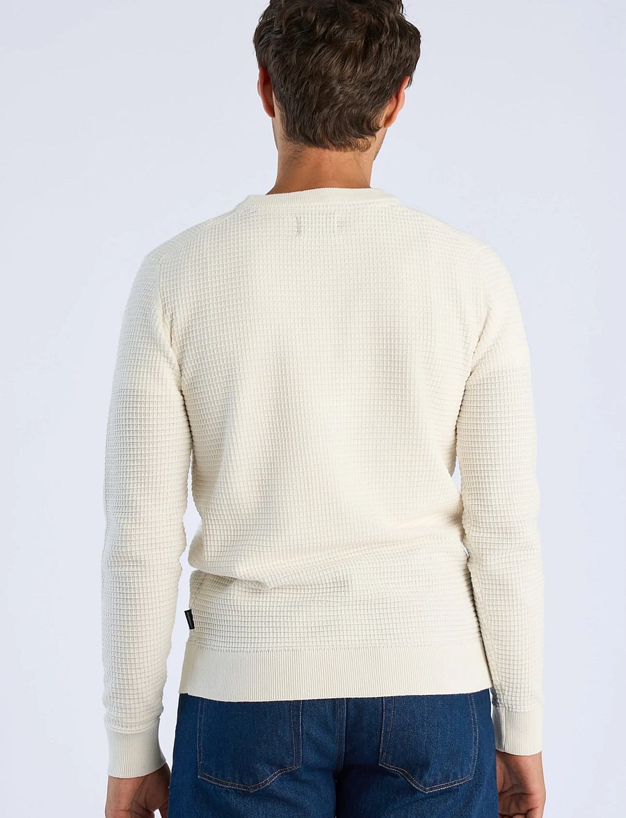Lindbergh - Structure o-neck knit L/S - rund hals - off white - 4