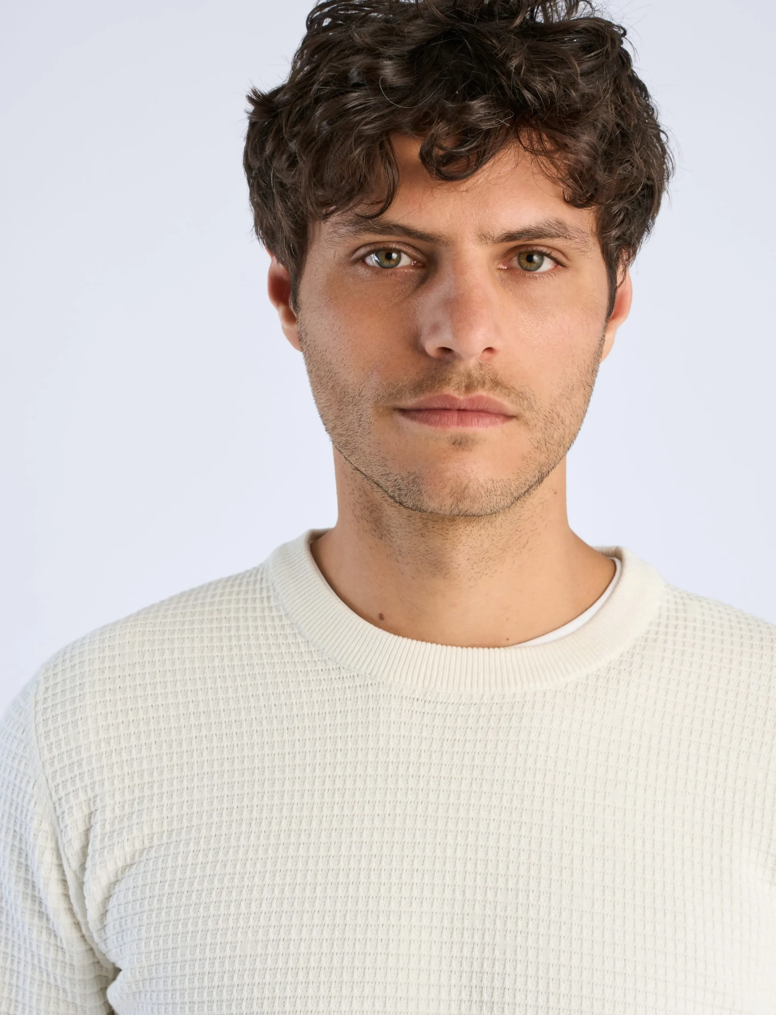 Lindbergh - Structure o-neck knit L/S - off white - 5