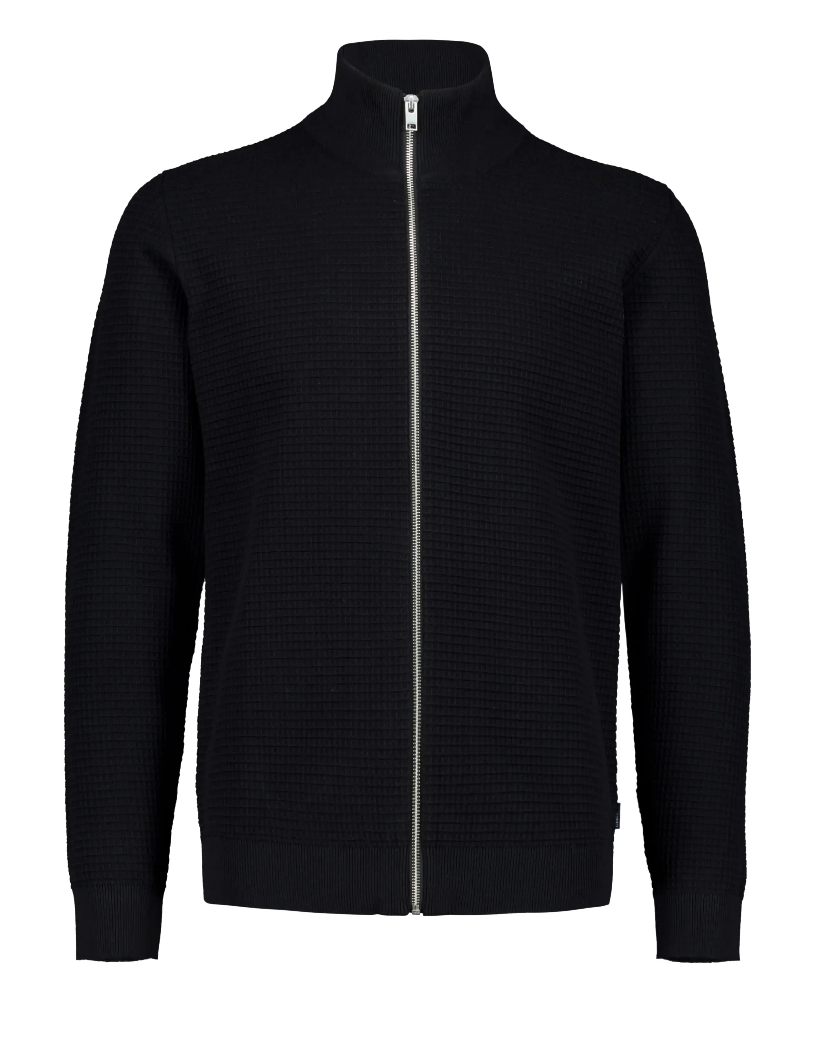 Lindbergh Knitted zip cardigan - Kleidung - BLACK / black