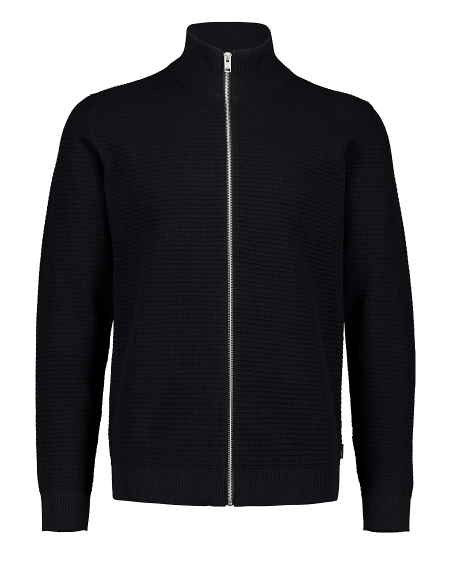 Lindbergh - Knitted zip cardigan - fullzip strik - black - 1