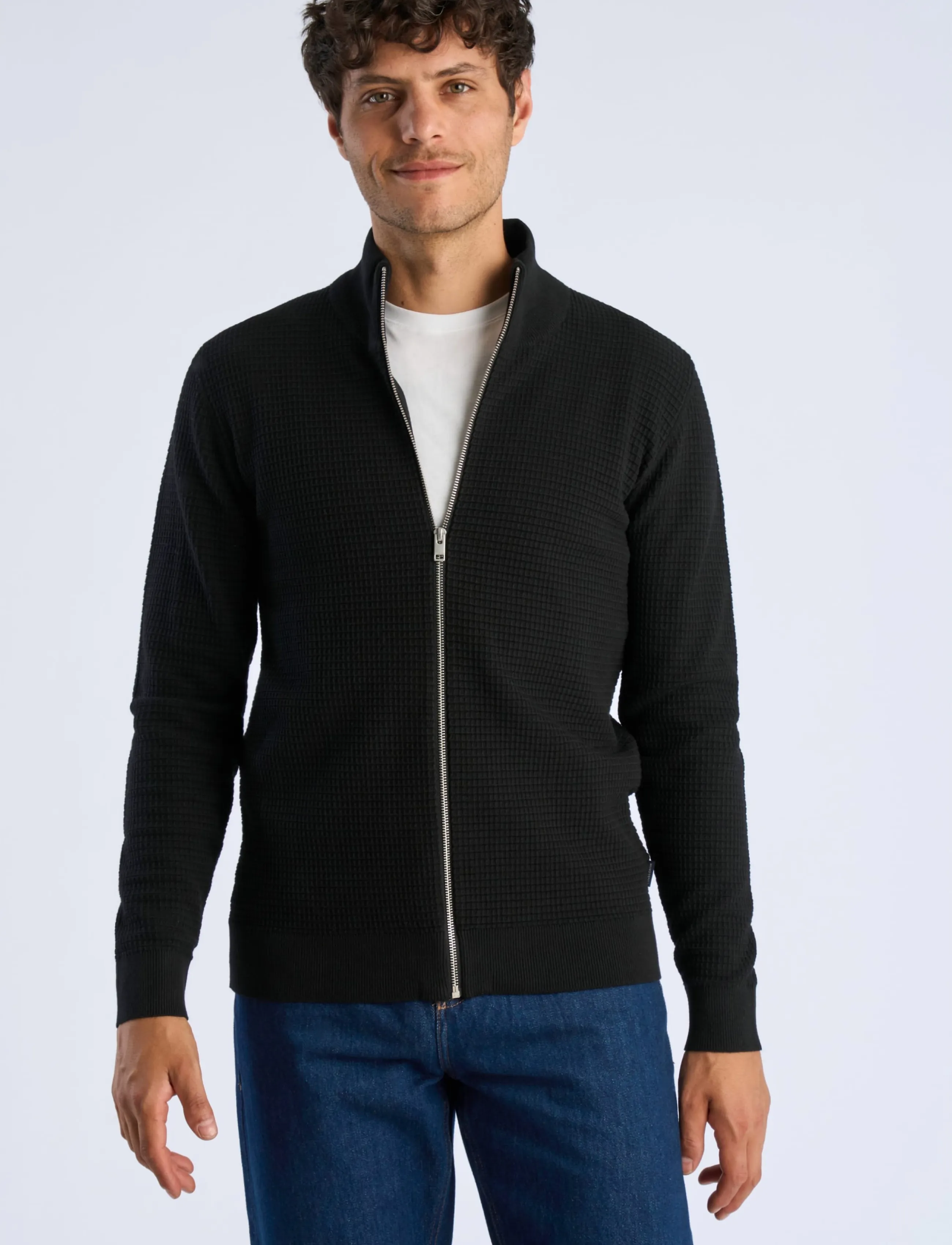 Lindbergh - Knitted zip cardigan - black - 3