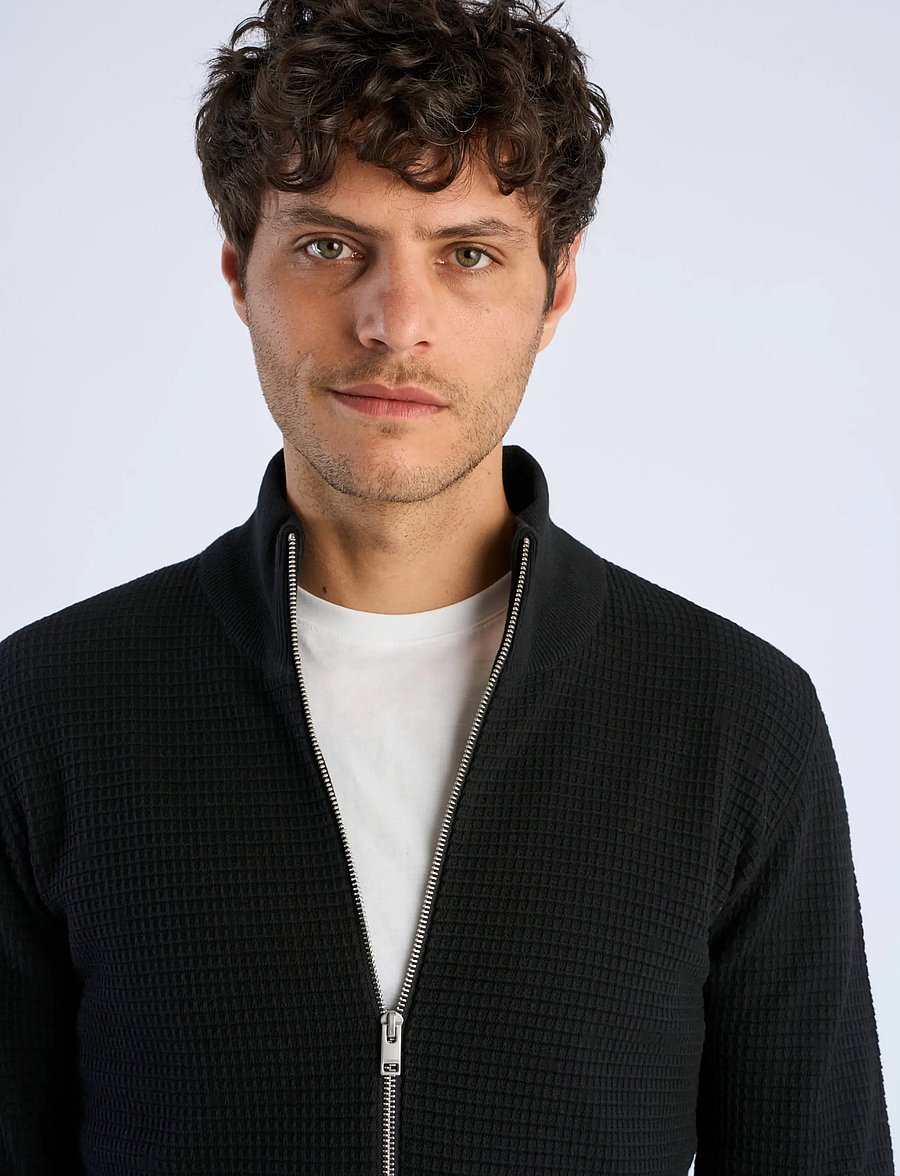 Lindbergh - Knitted zip cardigan - fullzip strik - black - 5