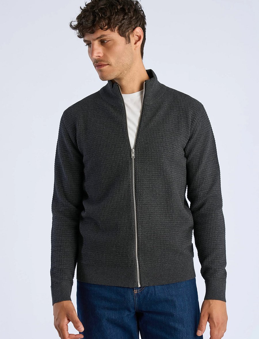 Lindbergh - Knitted zip cardigan - fullzip strik - charcoal - 3