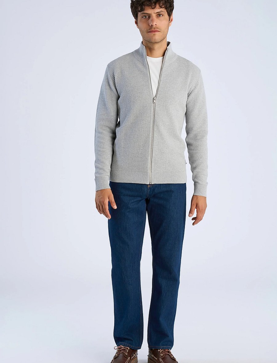 Lindbergh - Knitted zip cardigan - fullzip strik - grey mel - 0