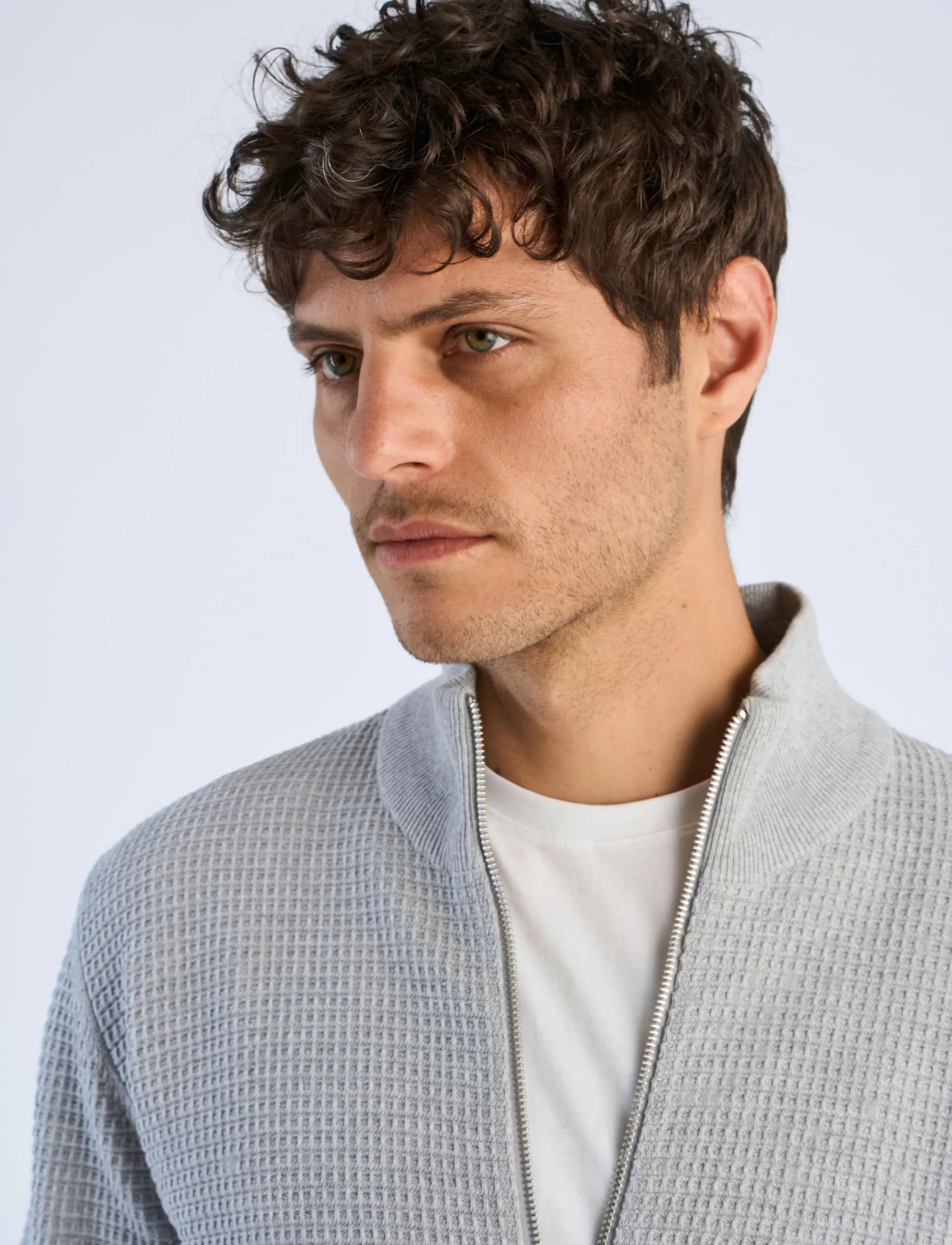 Lindbergh - Knitted zip cardigan - fullzip strik - grey mel - 5