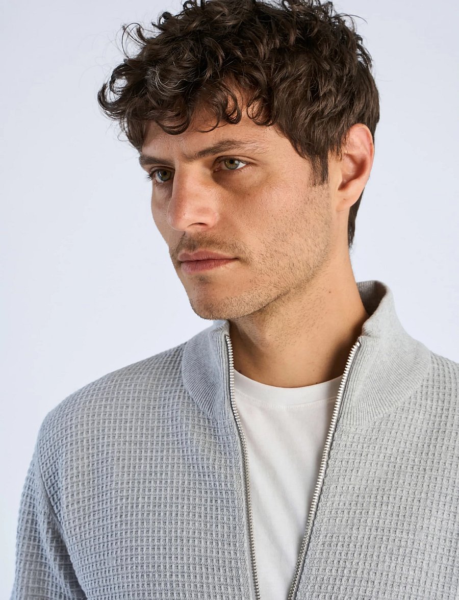 Lindbergh - Knitted zip cardigan - fullzip strik - grey mel - 5