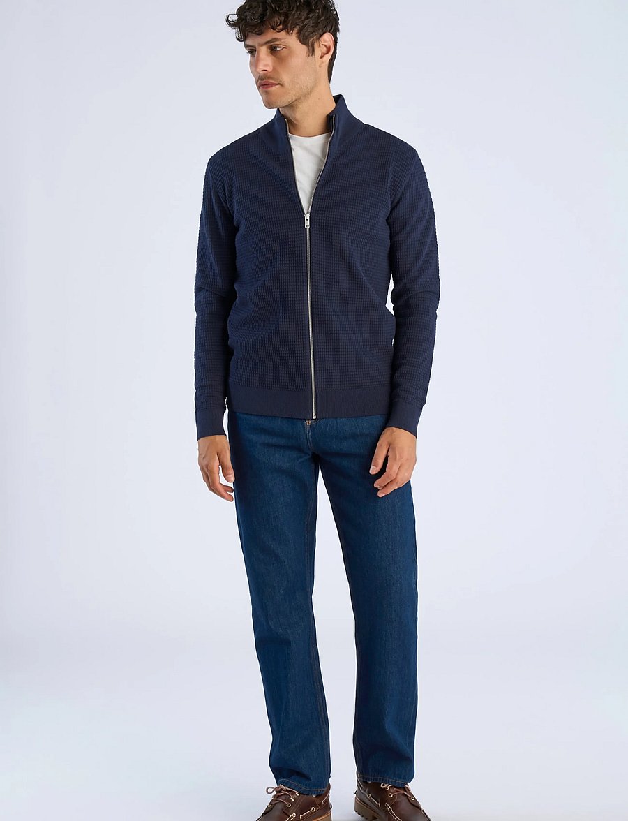 Lindbergh - Knitted zip cardigan - pullover mit durchgehendem reißverschluss - navy - 0
