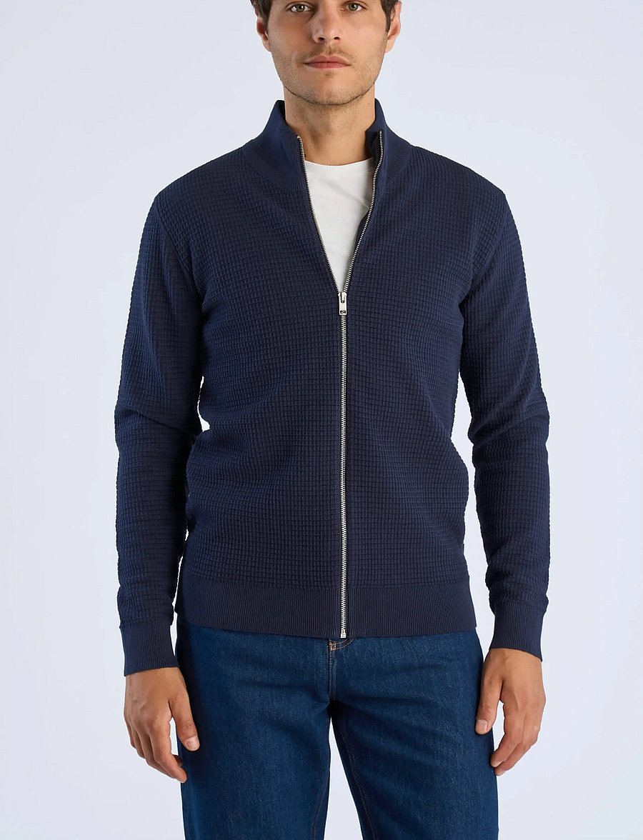 Lindbergh - Knitted zip cardigan - pullover mit durchgehendem reißverschluss - navy - 3