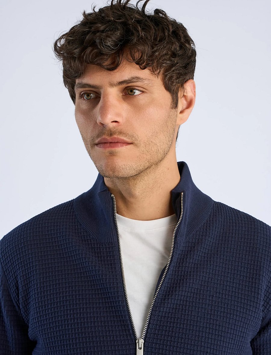 Lindbergh - Knitted zip cardigan - pullover mit durchgehendem reißverschluss - navy - 5