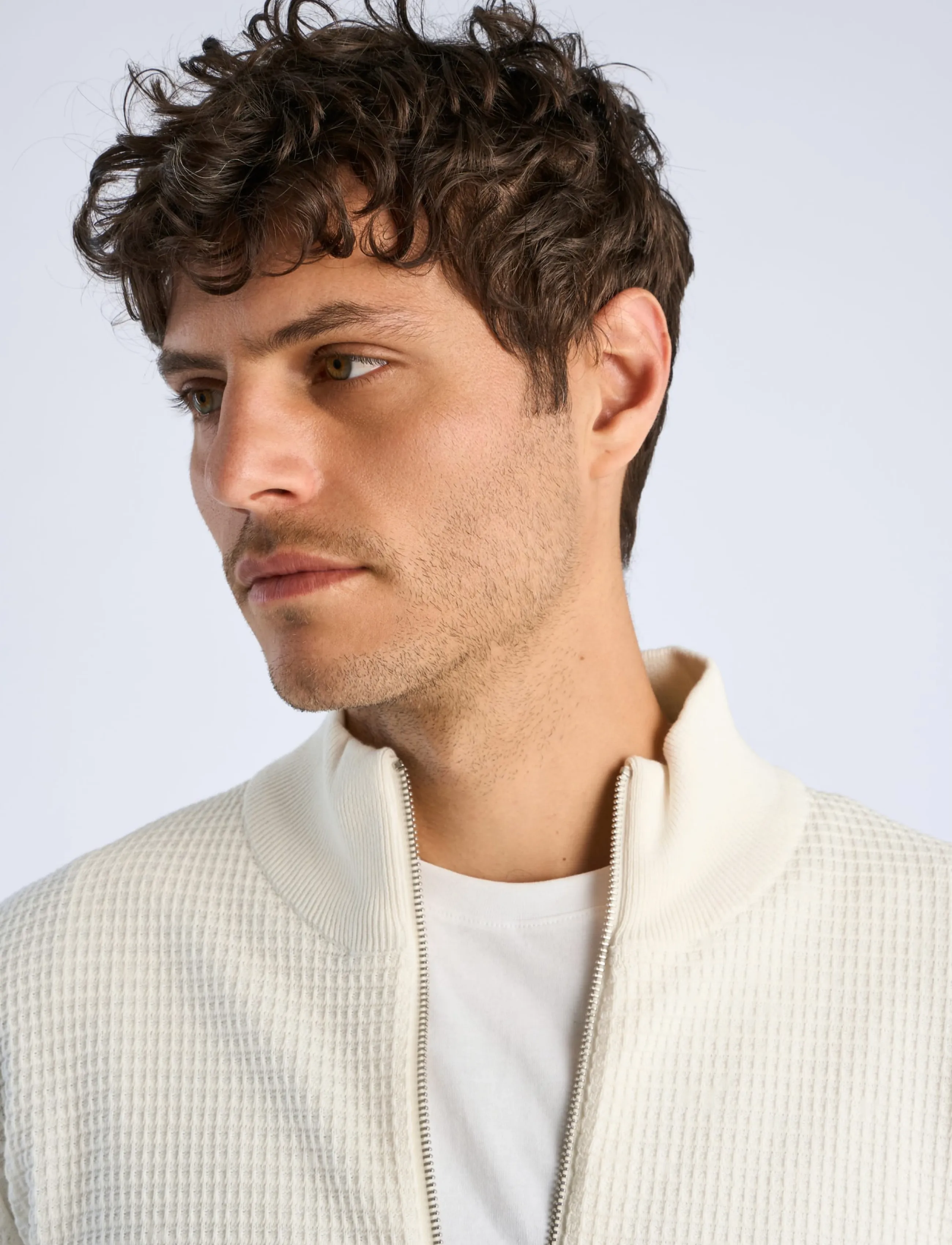 Lindbergh - Knitted zip cardigan - fullzip strik - off white - 5
