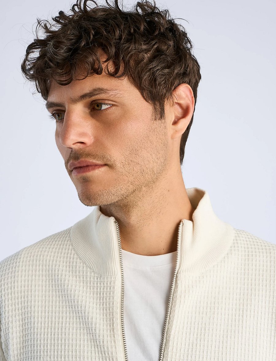 Lindbergh - Knitted zip cardigan - fullzip strik - off white - 5
