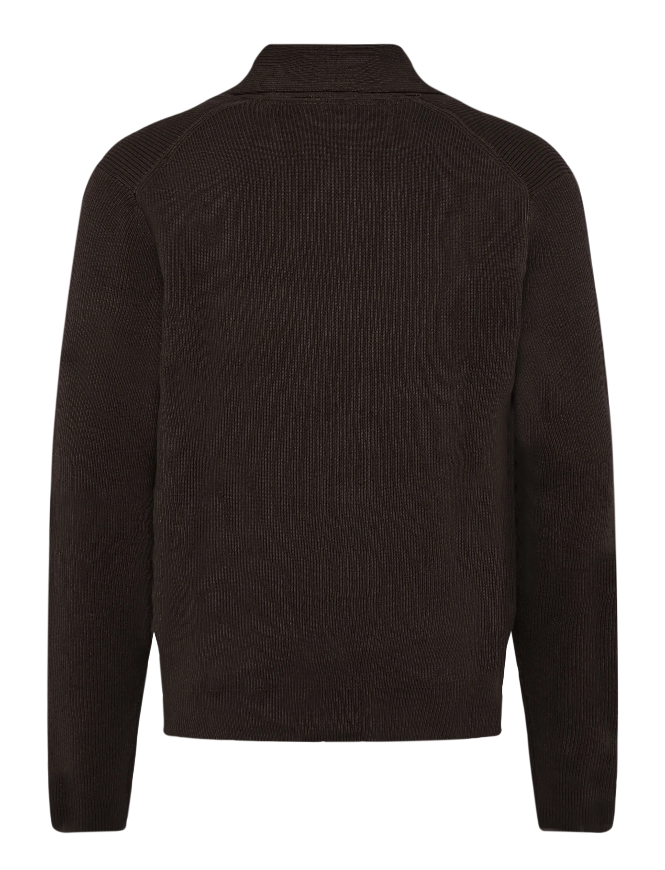 Lindbergh - Rib shawl collar cardigan - strickjacken - dk brown - 1