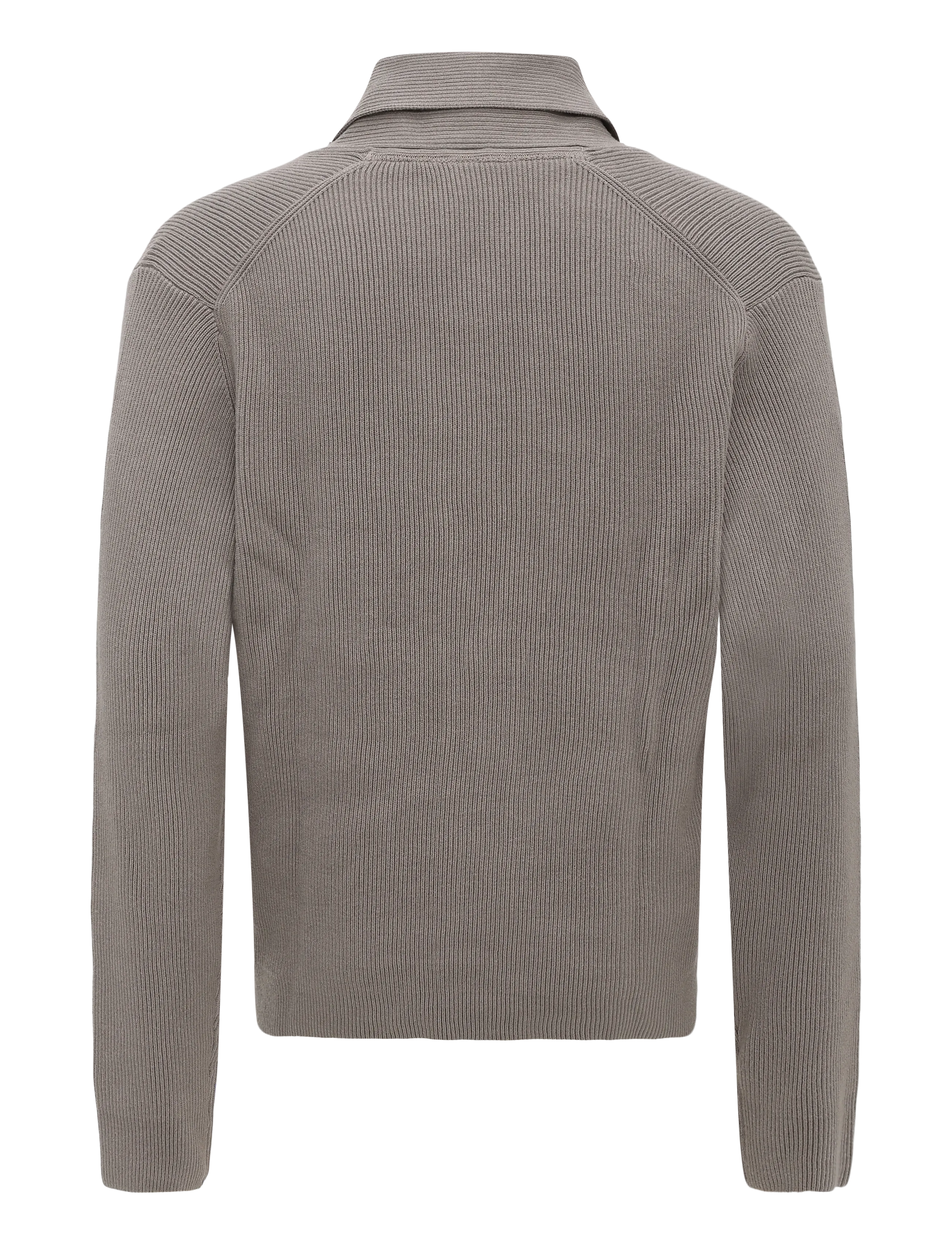 Lindbergh - Rib shawl collar cardigan - cardigans - grey stone - 1