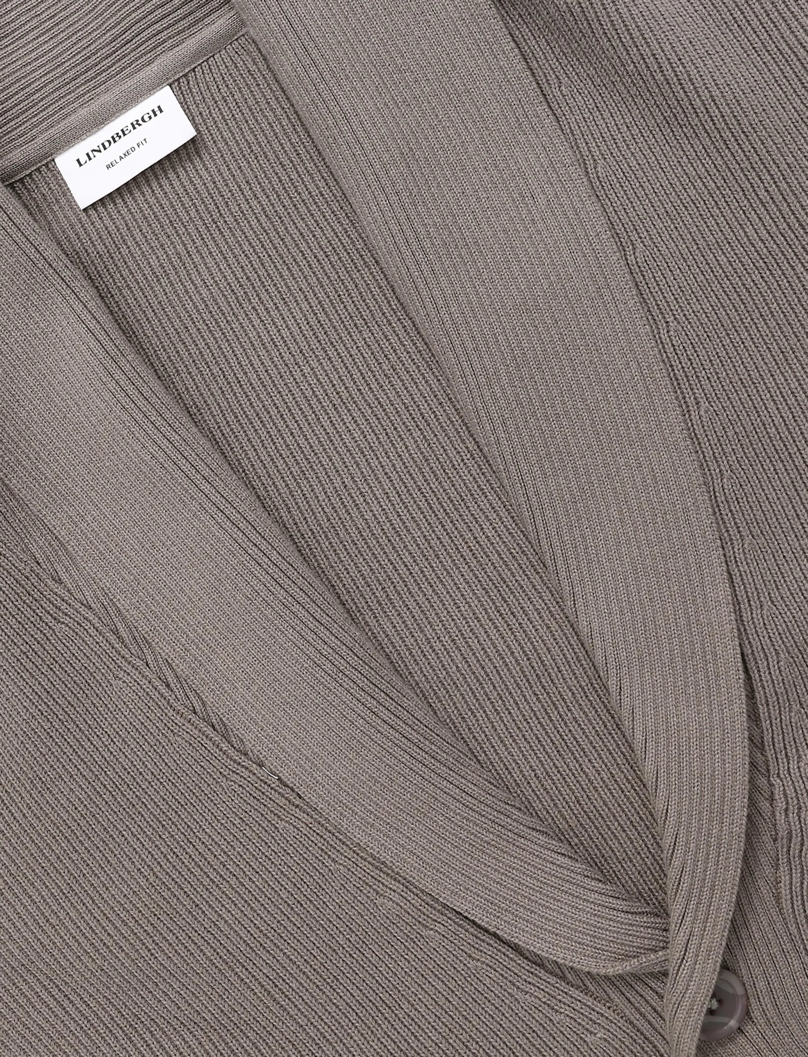 Lindbergh - Rib shawl collar cardigan - cardigans - grey stone - 2
