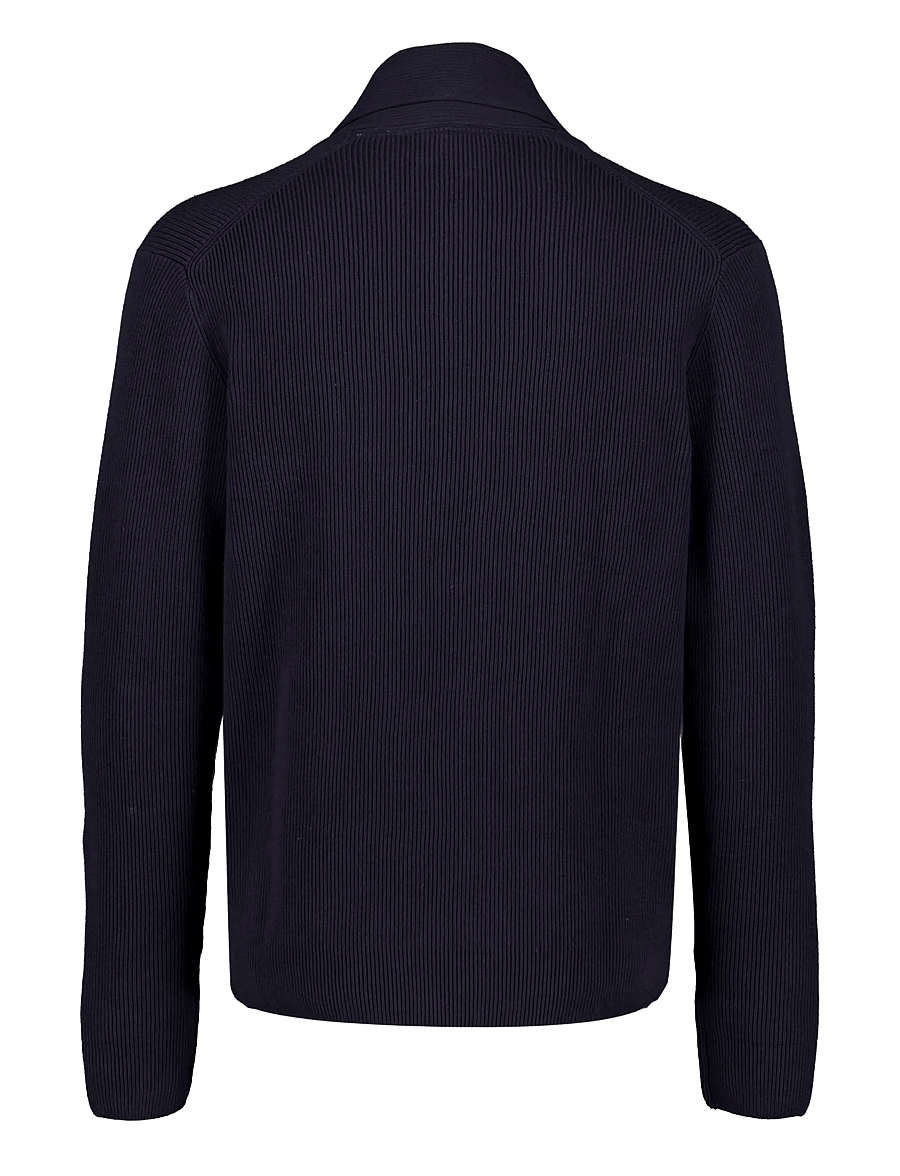 Lindbergh - Rib shawl collar cardigan - navy - 1