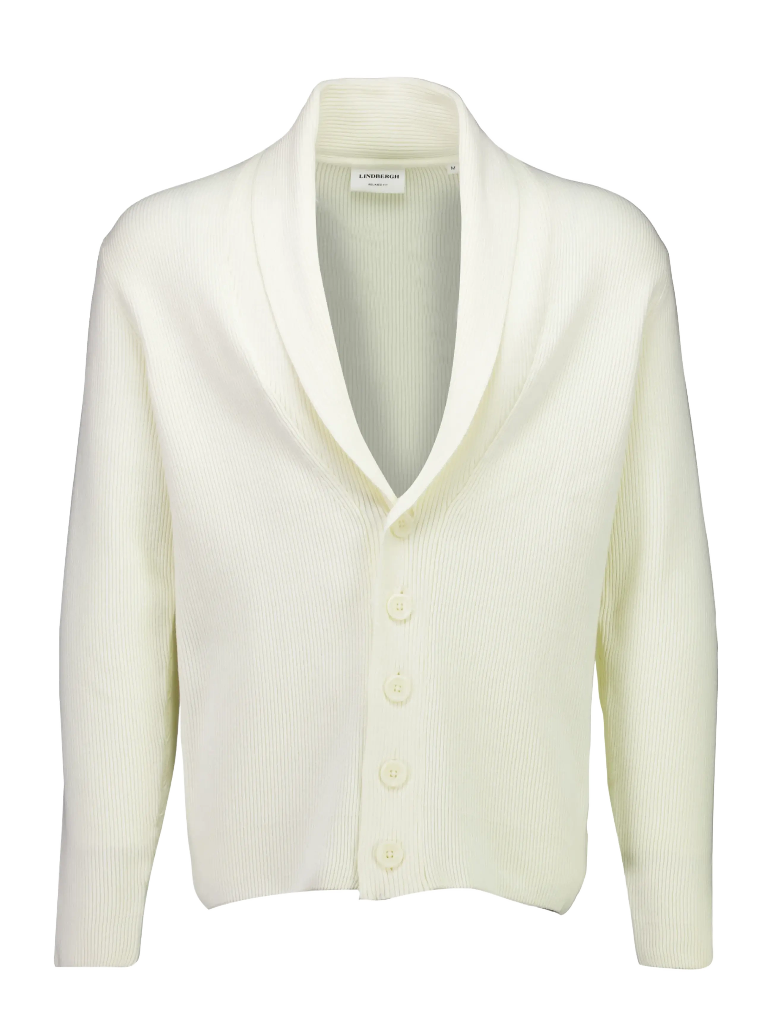 Lindbergh Rib shawl collar cardigan - Cardigans - PEARL WHITE / cream