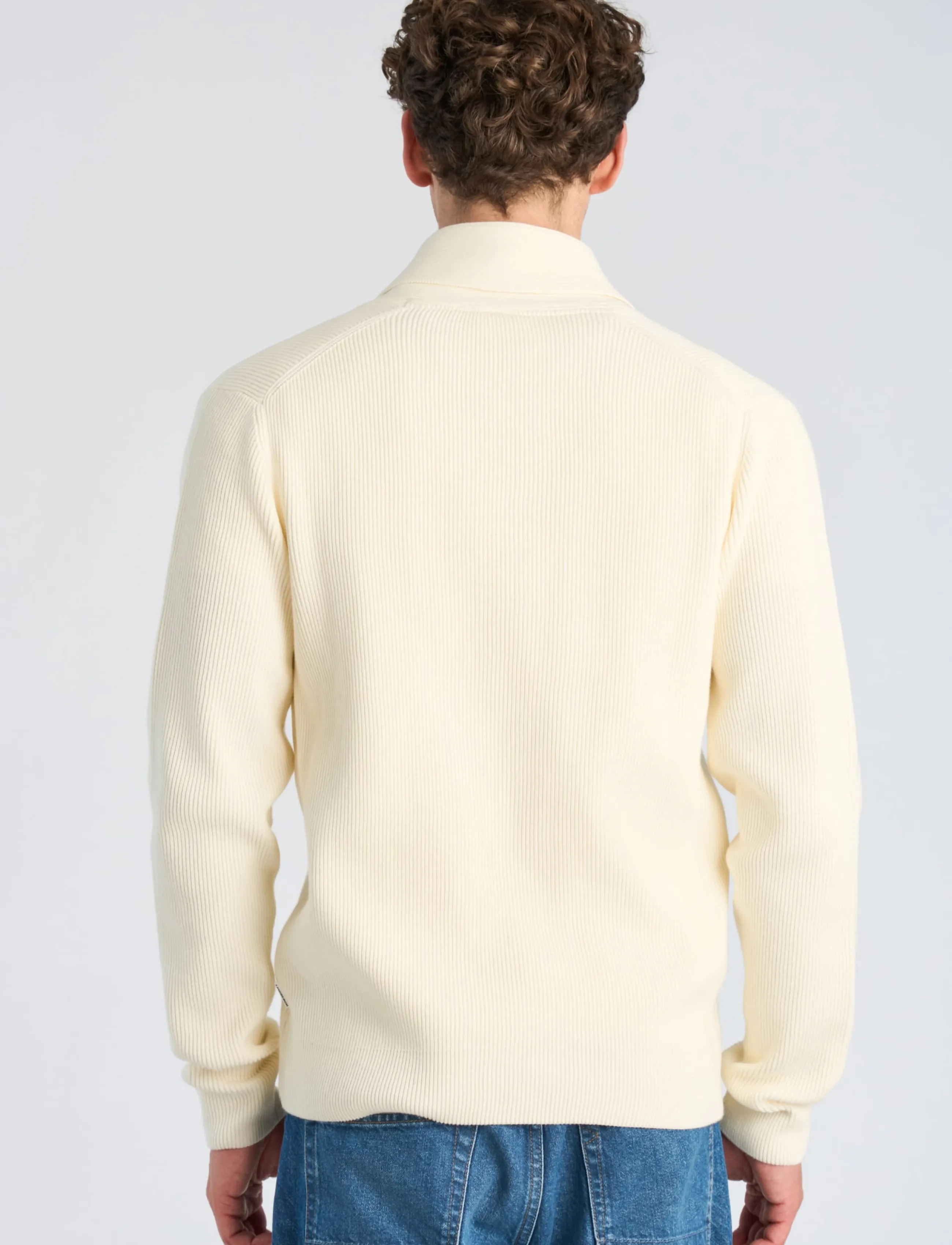 Lindbergh - Rib shawl collar cardigan - pearl white - 4
