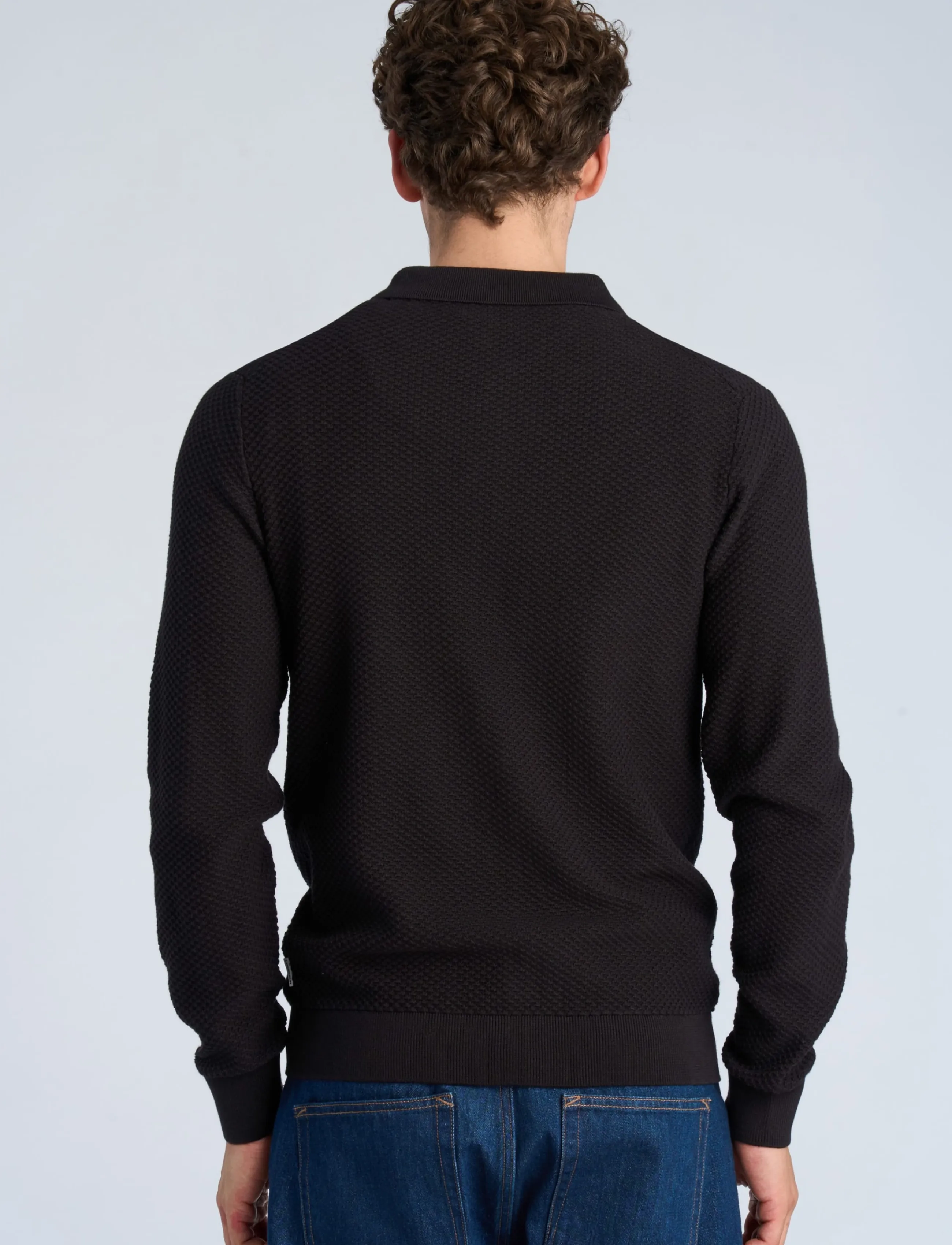 Lindbergh Structure L/S Polo Zip Cardigan herr – bild 3