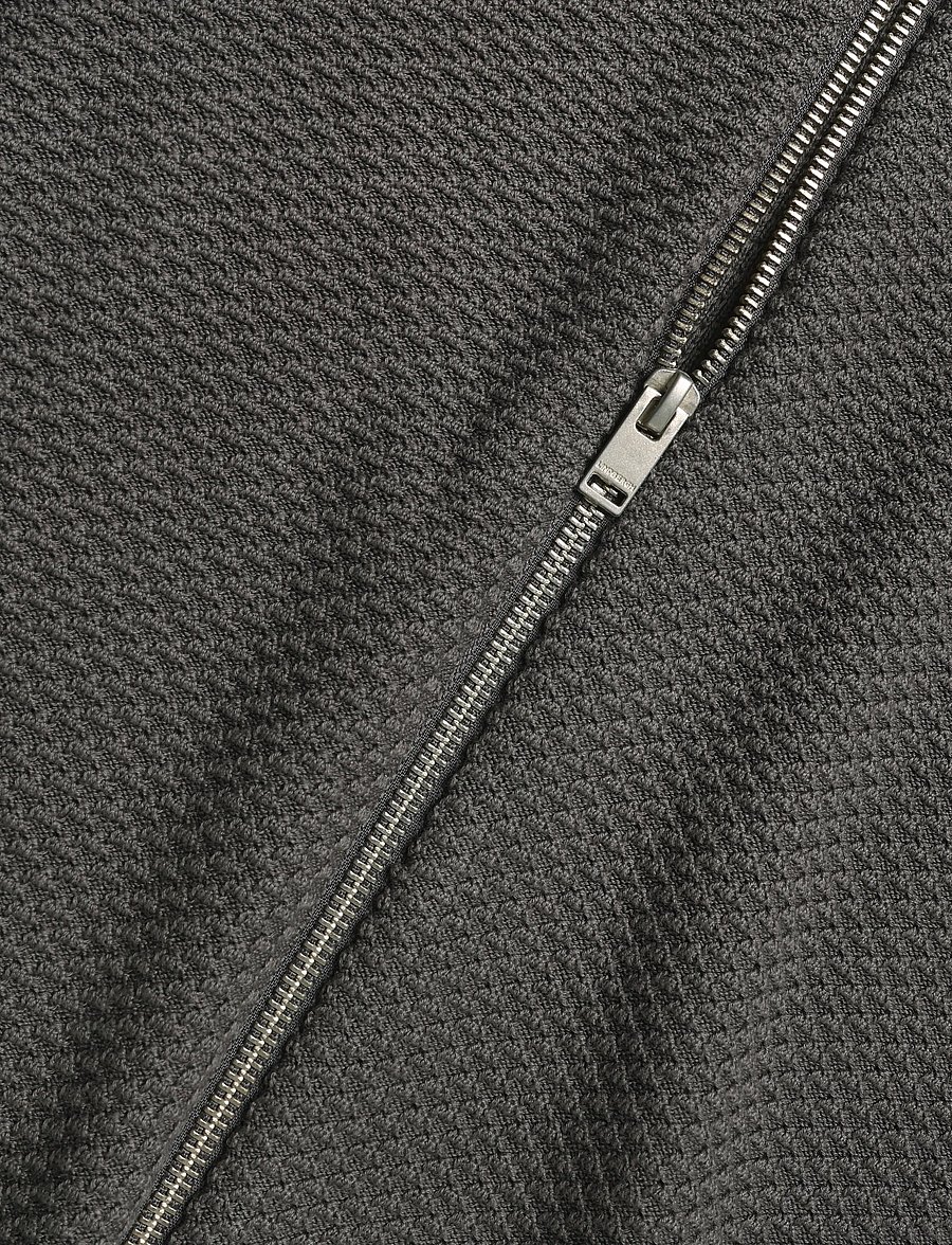 Lindbergh - Structure L/S polo zip cardigan - pikkade varrukatega kootud polod - dk grey - 3