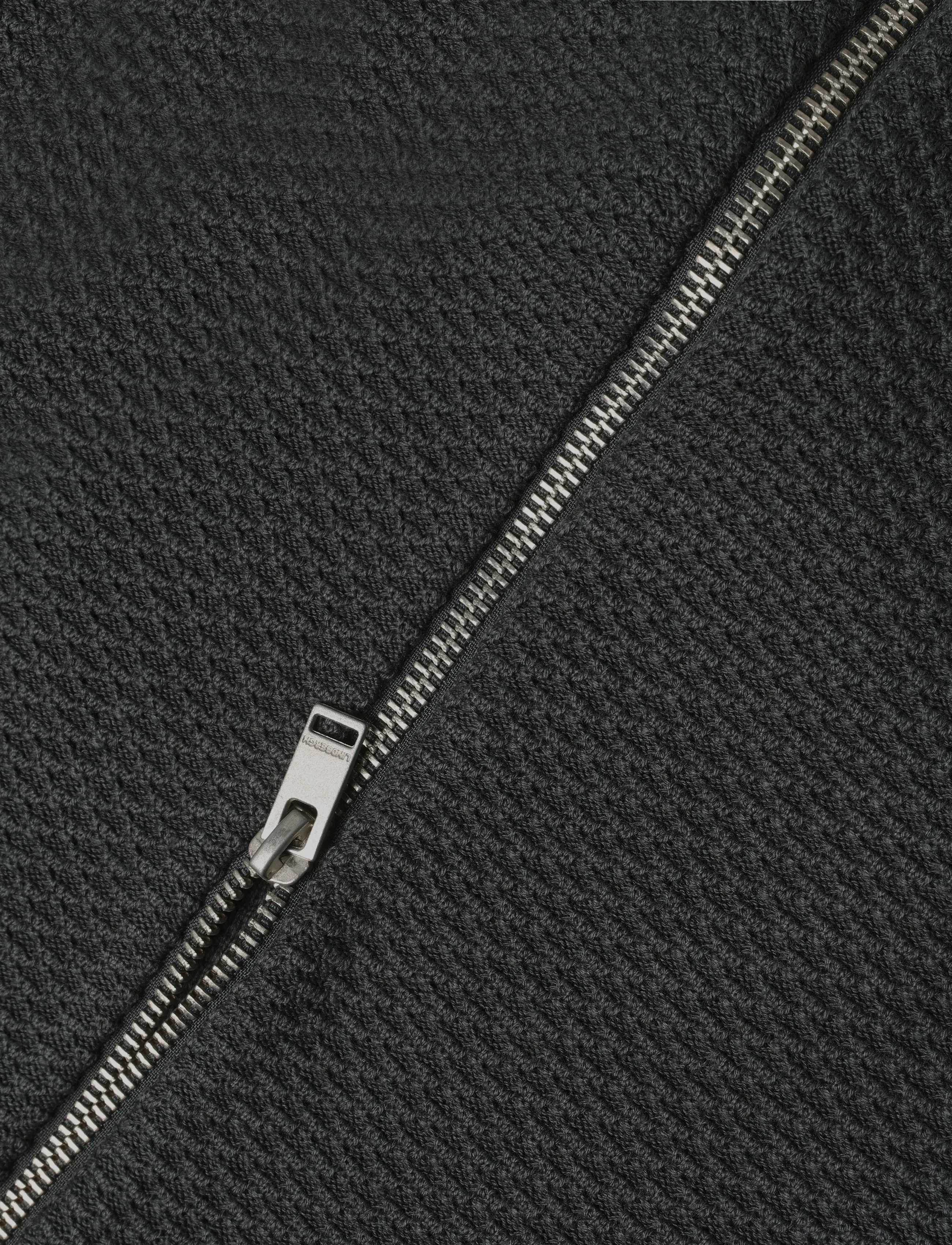 Lindbergh - Structure L/S polo zip cardigan - pikkade varrukatega kootud polod - granite green - 3