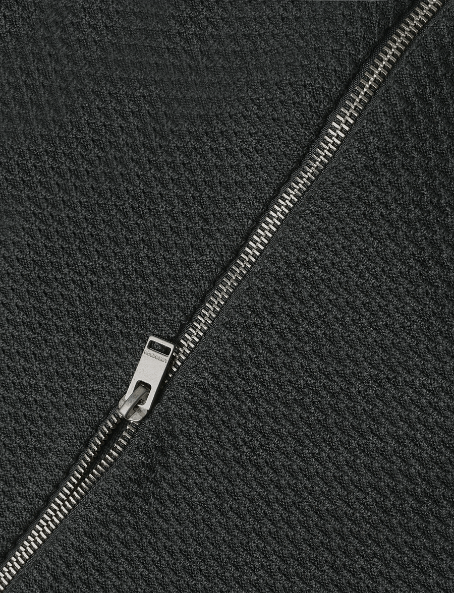 Lindbergh - Structure L/S polo zip cardigan - pikkade varrukatega kootud polod - granite green - 3